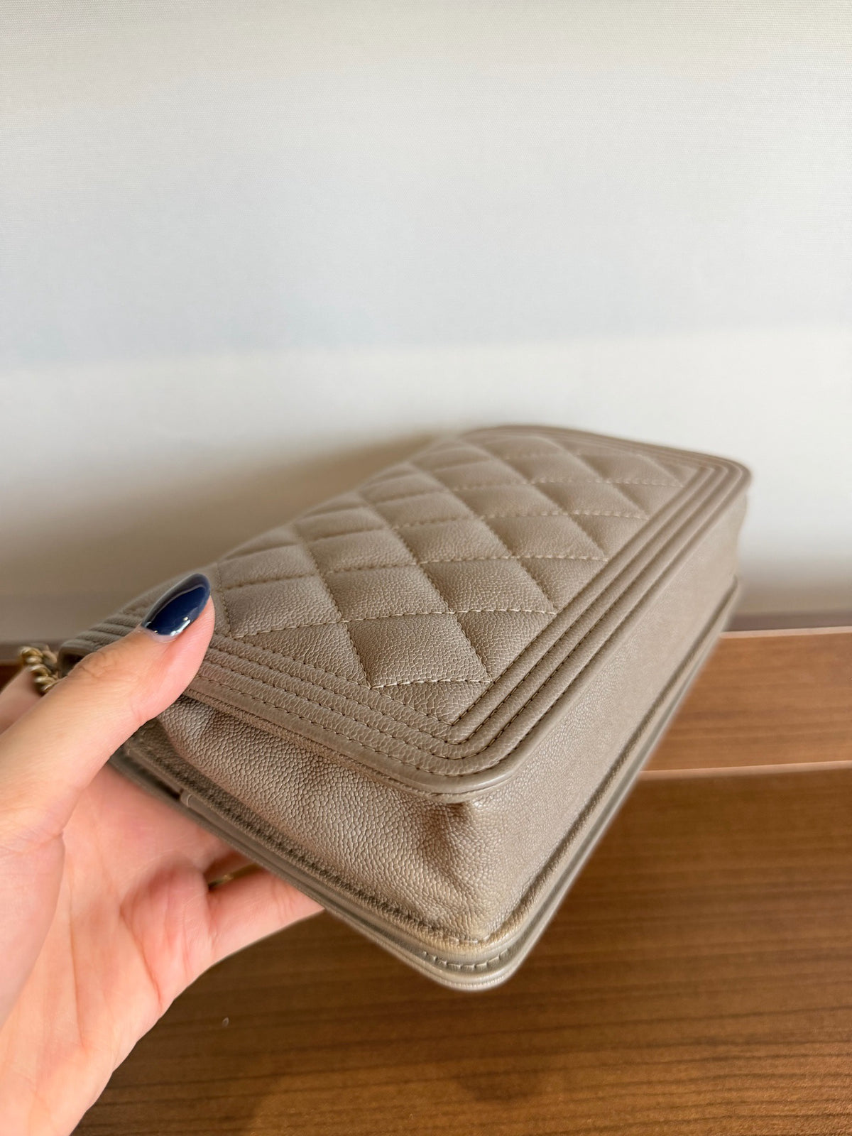 Chanel - Boy WOC - Leather - Grey - (Small)
