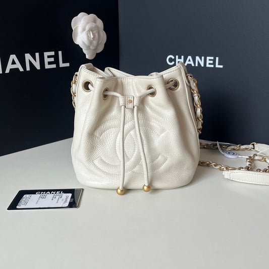 Chanel - Bucket Bag - Leather - White - (mini)