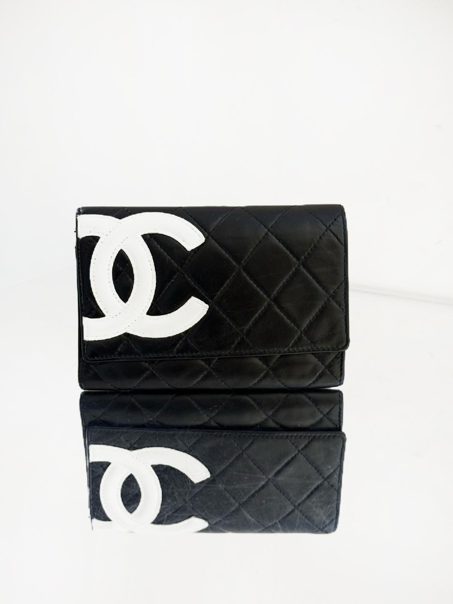 Chanel - Cambon Short Wallet - Leather - Black - (small)