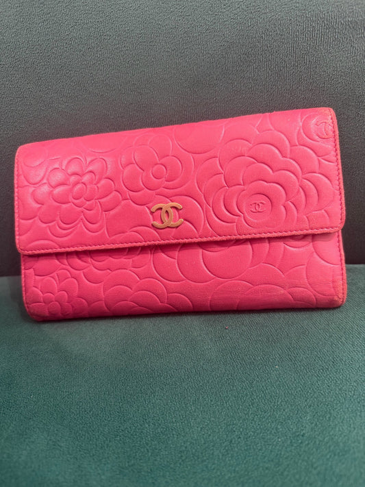 Chanel - Camellia - Leather - Pink - (Long)