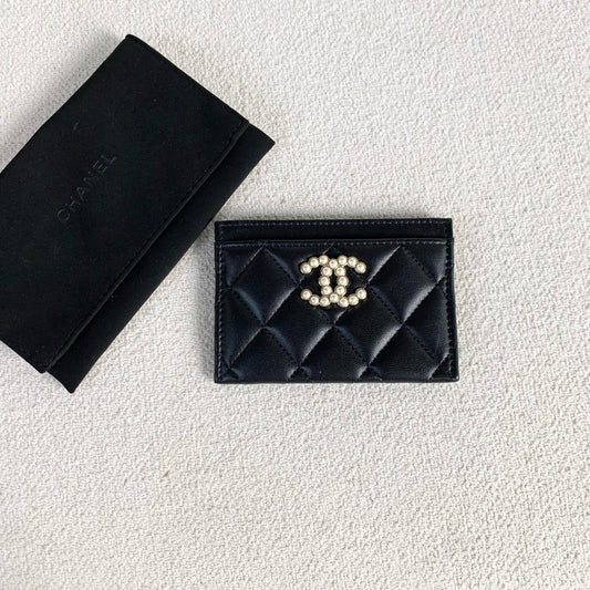 Chanel - Card Holder - Leather - Black - (Other)