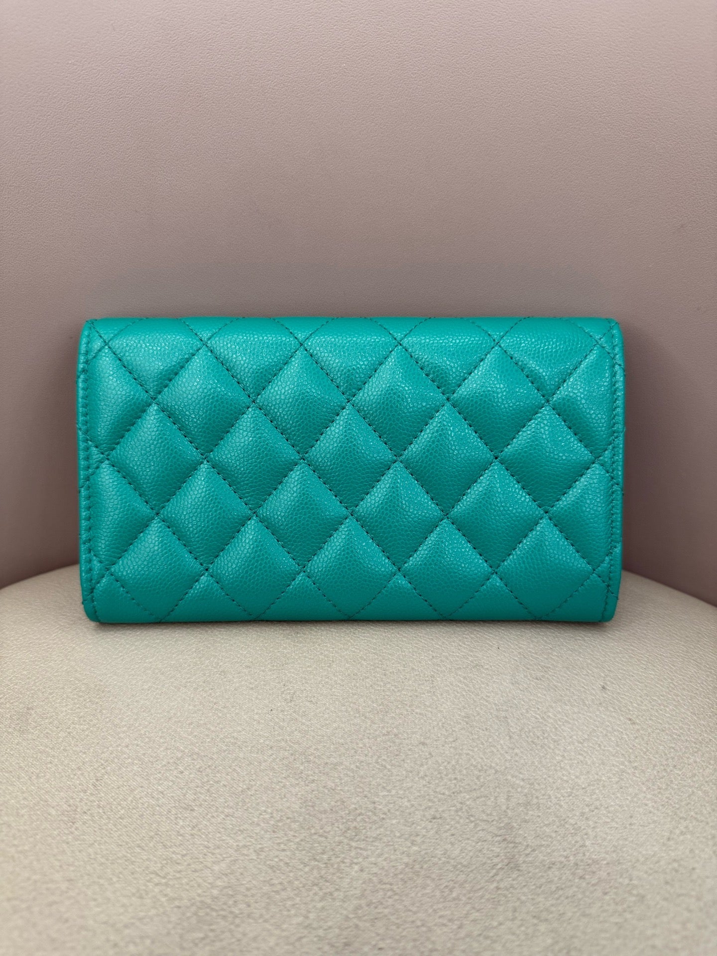 Chanel - CC Long Wallet - Leather - Green - (small)