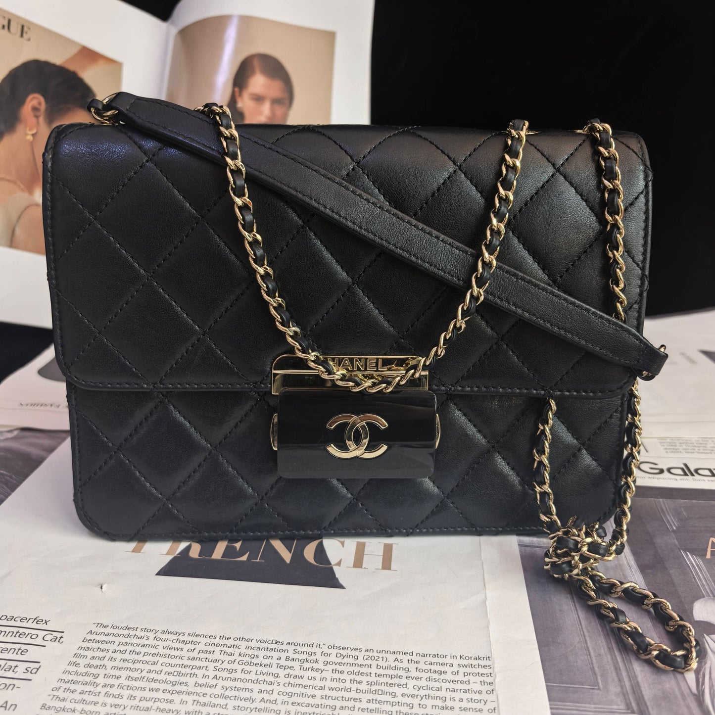 Chanel - CF Accordion - Leather - Black - (mini)