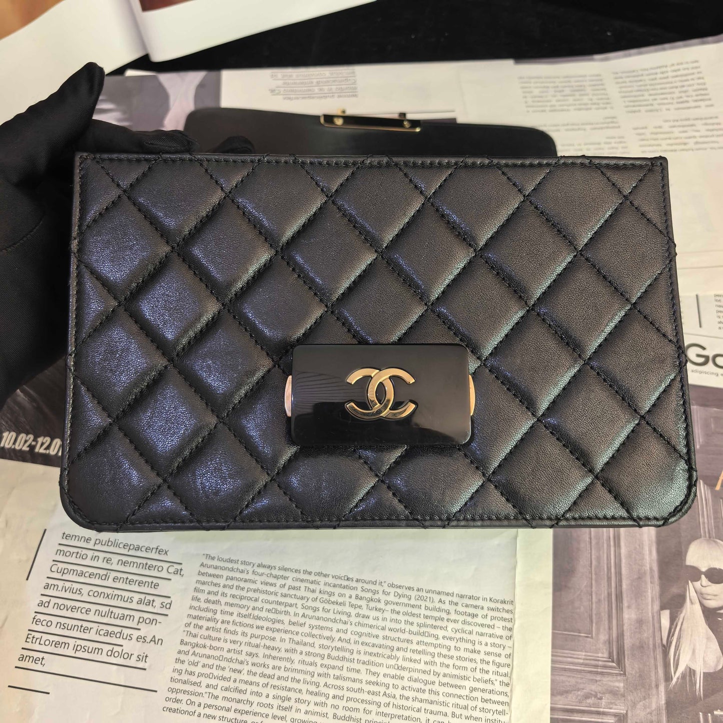 Chanel - CF Accordion - Leather - Black - (mini)