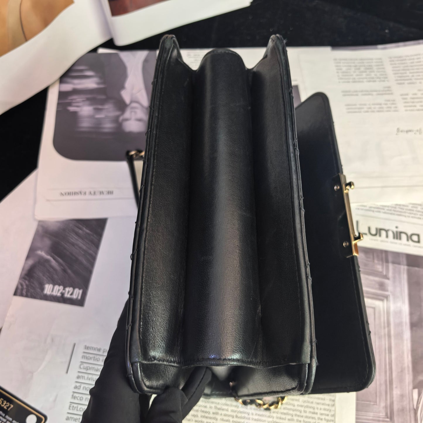 Chanel - CF Accordion - Leather - Black - (mini)