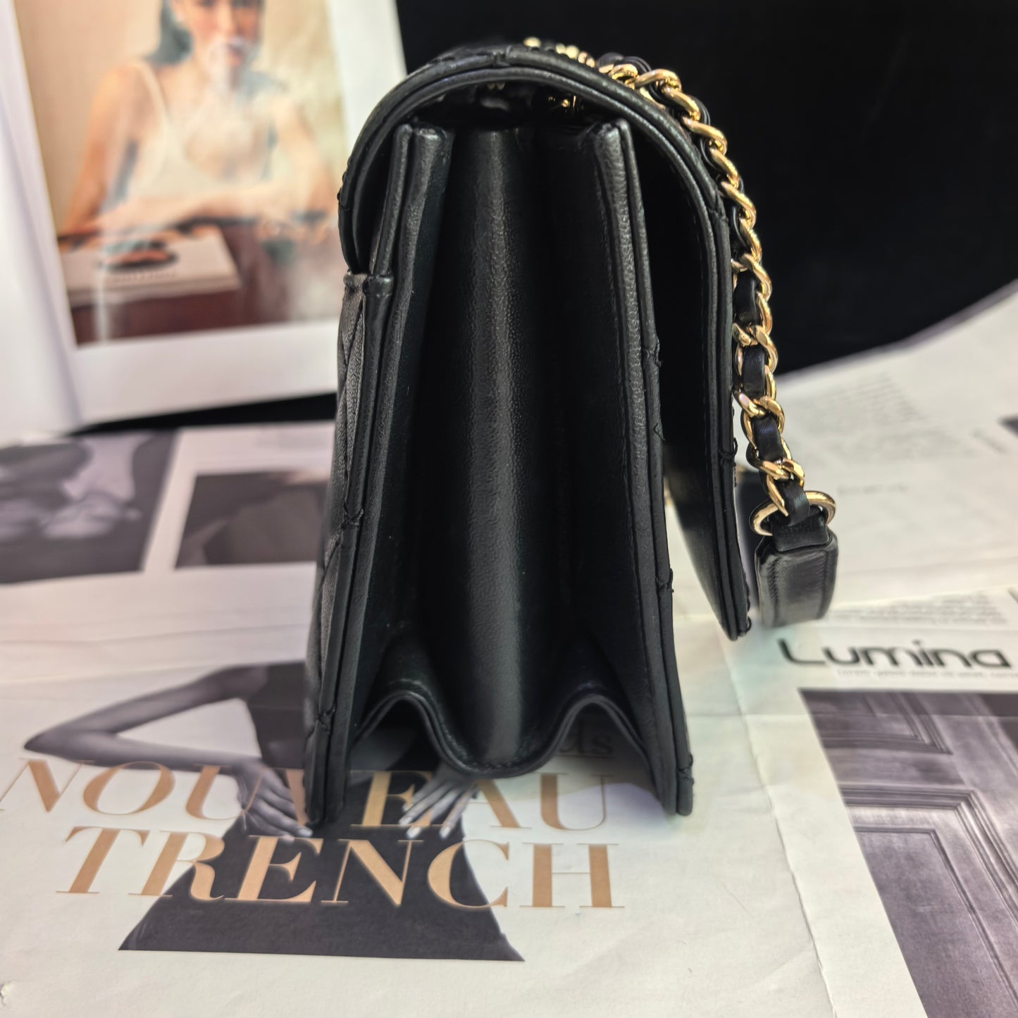 Chanel - CF Accordion - Leather - Black - (mini)