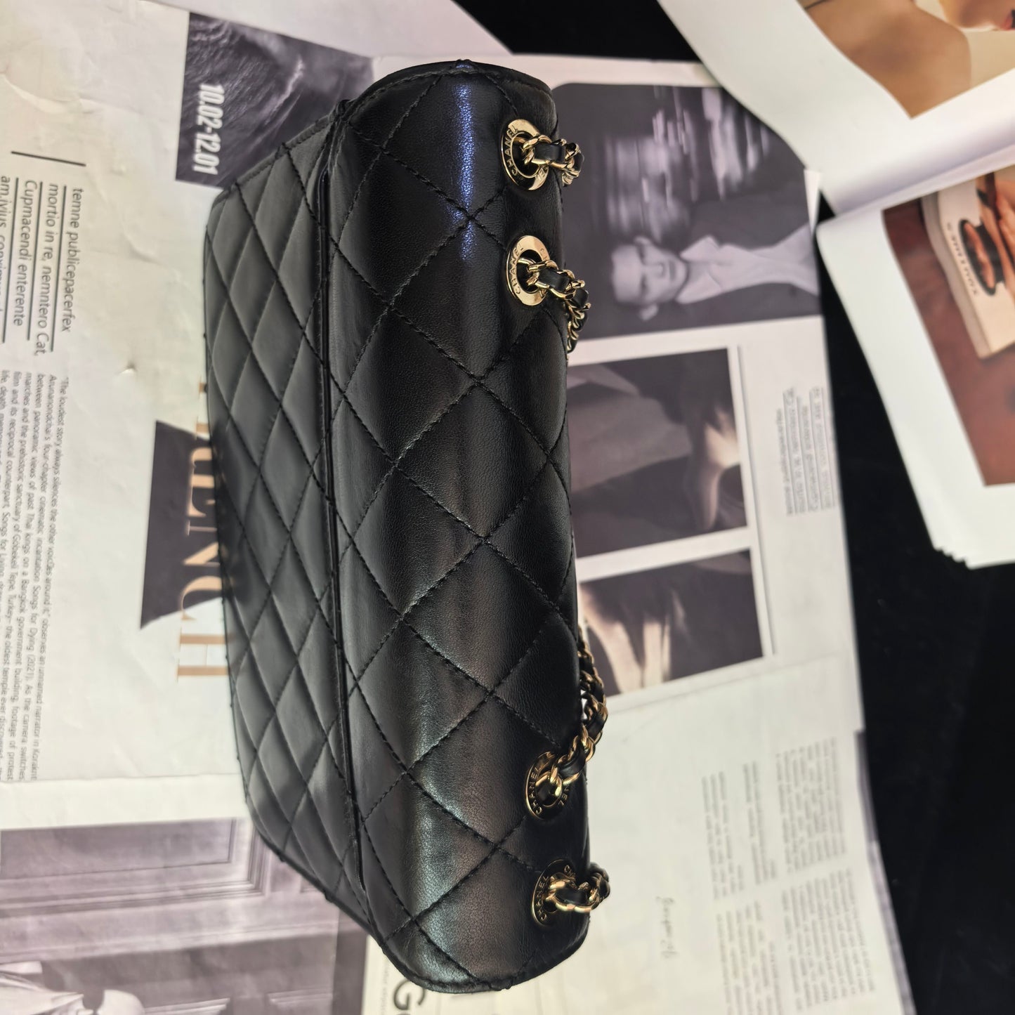 Chanel - CF Accordion - Leather - Black - (mini)