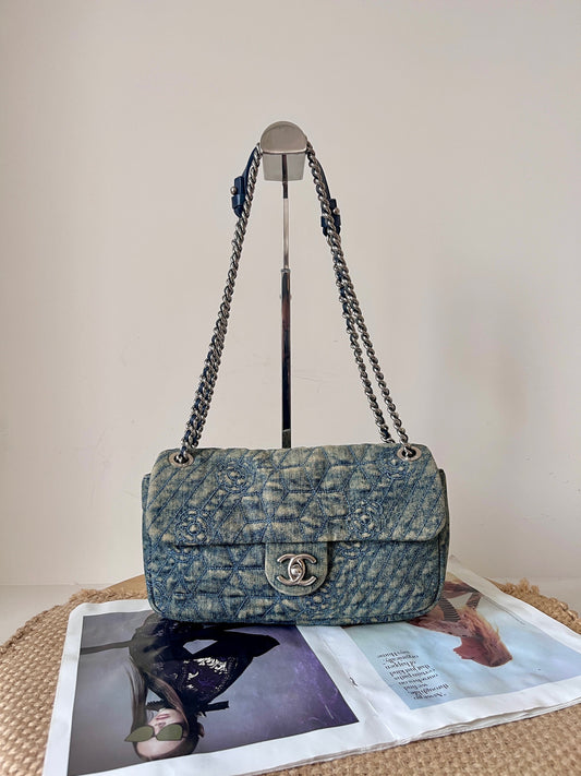 Chanel - CF Chain Bag - Denim - Jeans - Blue - (medium)