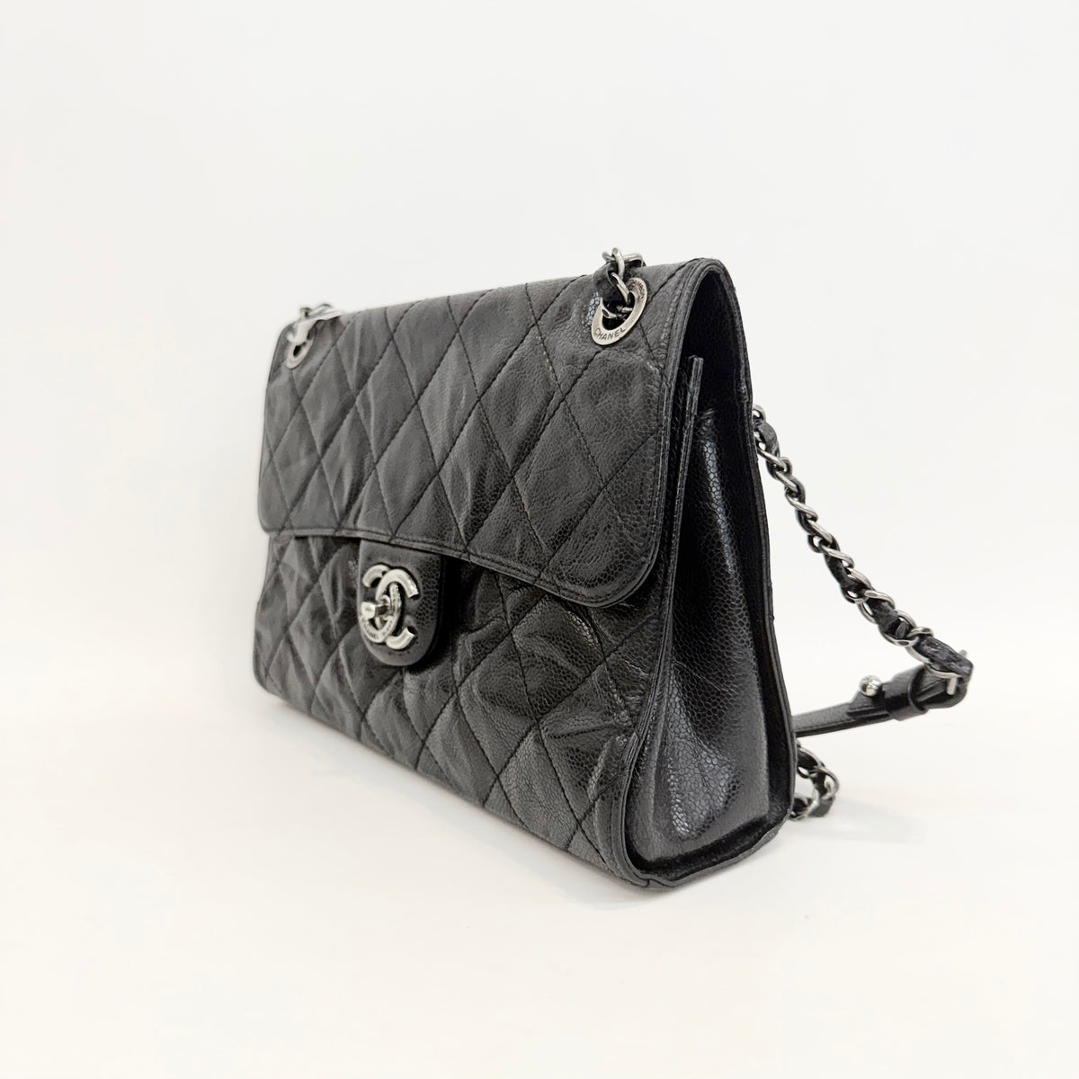 Chanel - CF Envelope Airport Bag - Leather - Black - (mini)