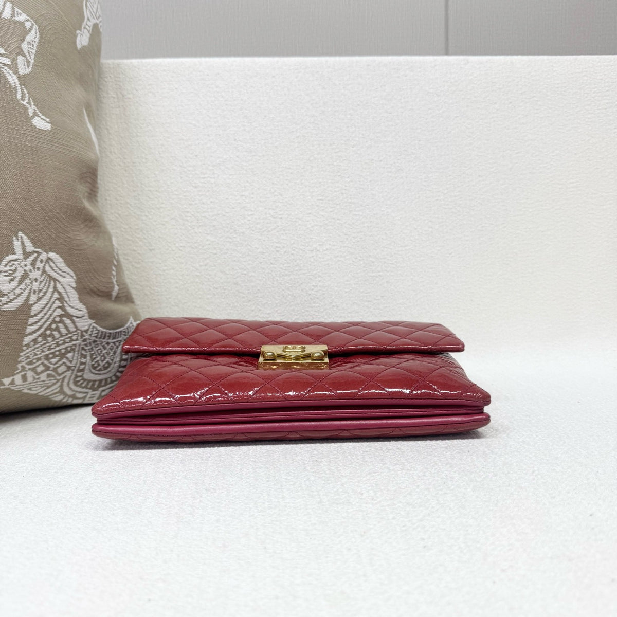 Chanel - CF Envelope Bag - Patent leather - Red - (medium)