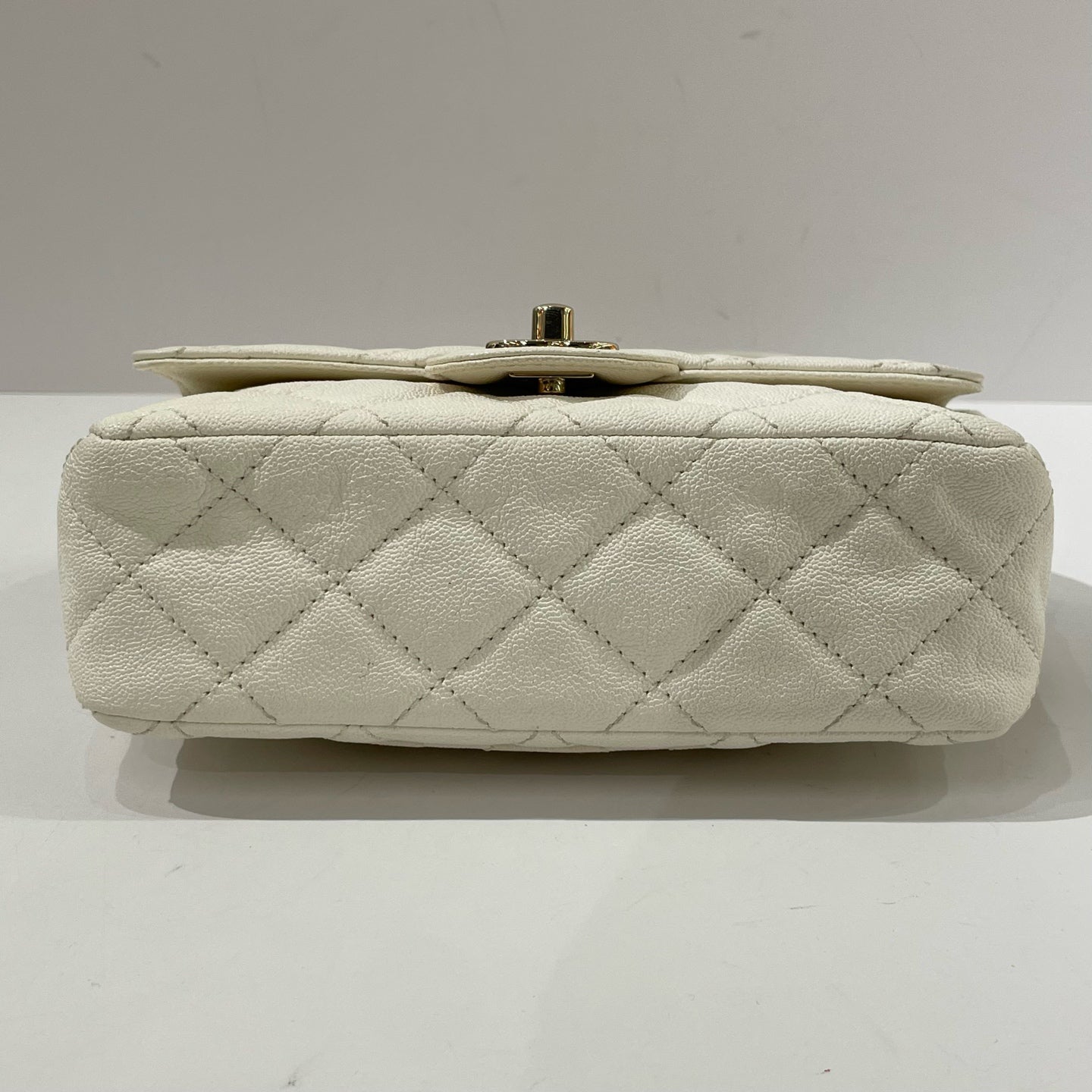 Chanel - CF Large Mini - Grained calfskin leather - White - (mini)