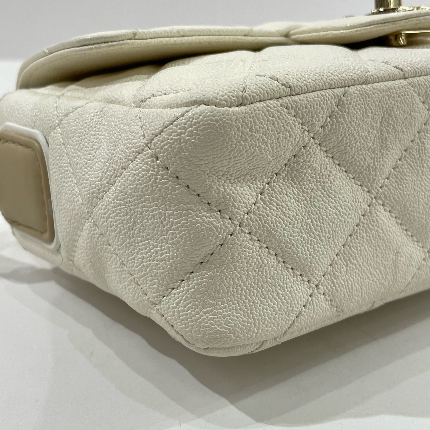 Chanel - CF Large Mini - Grained calfskin leather - White - (mini)