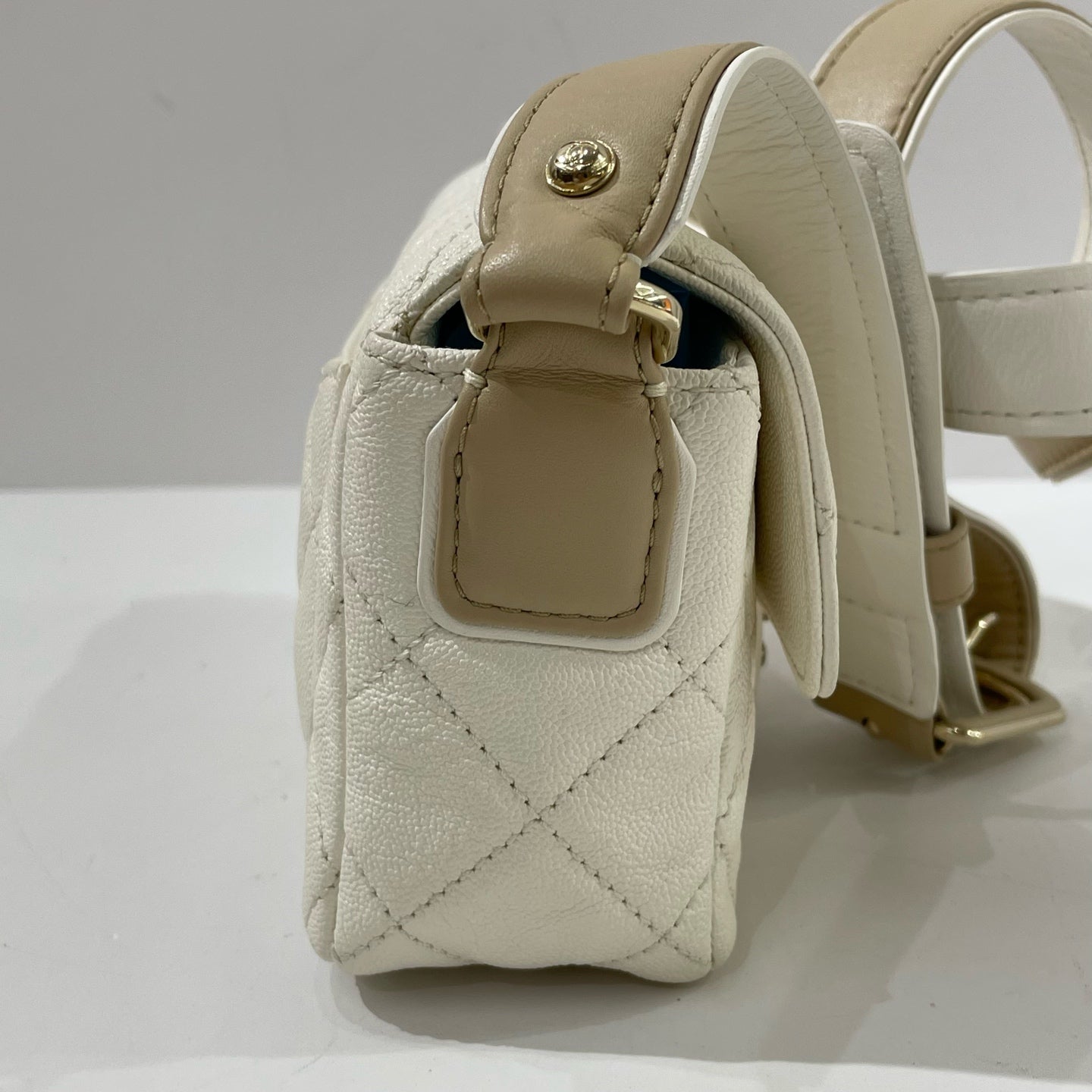 Chanel - CF Large Mini - Grained calfskin leather - White - (mini)