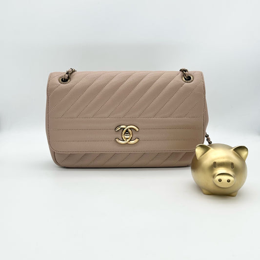 Chanel - CF - Leather - Beige - (mini)