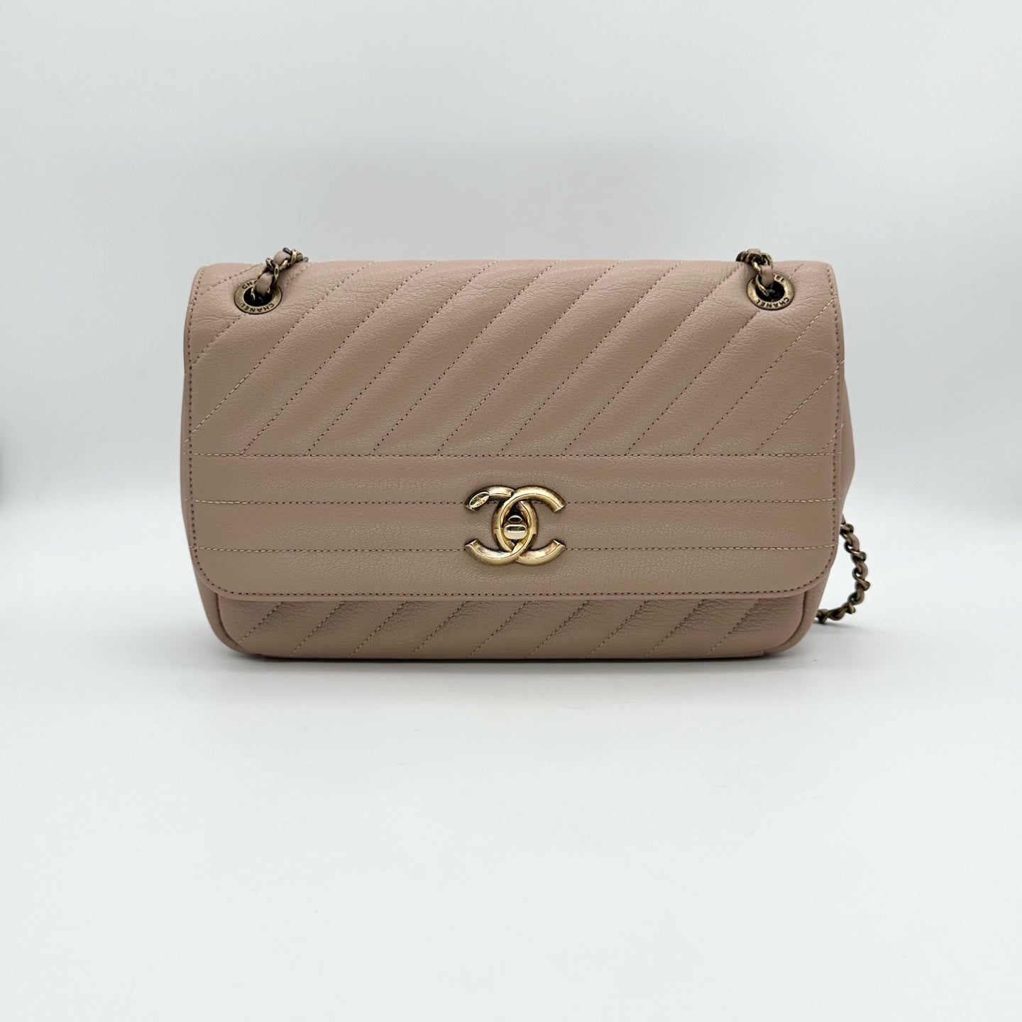 Chanel - CF - Leather - Beige - (mini)