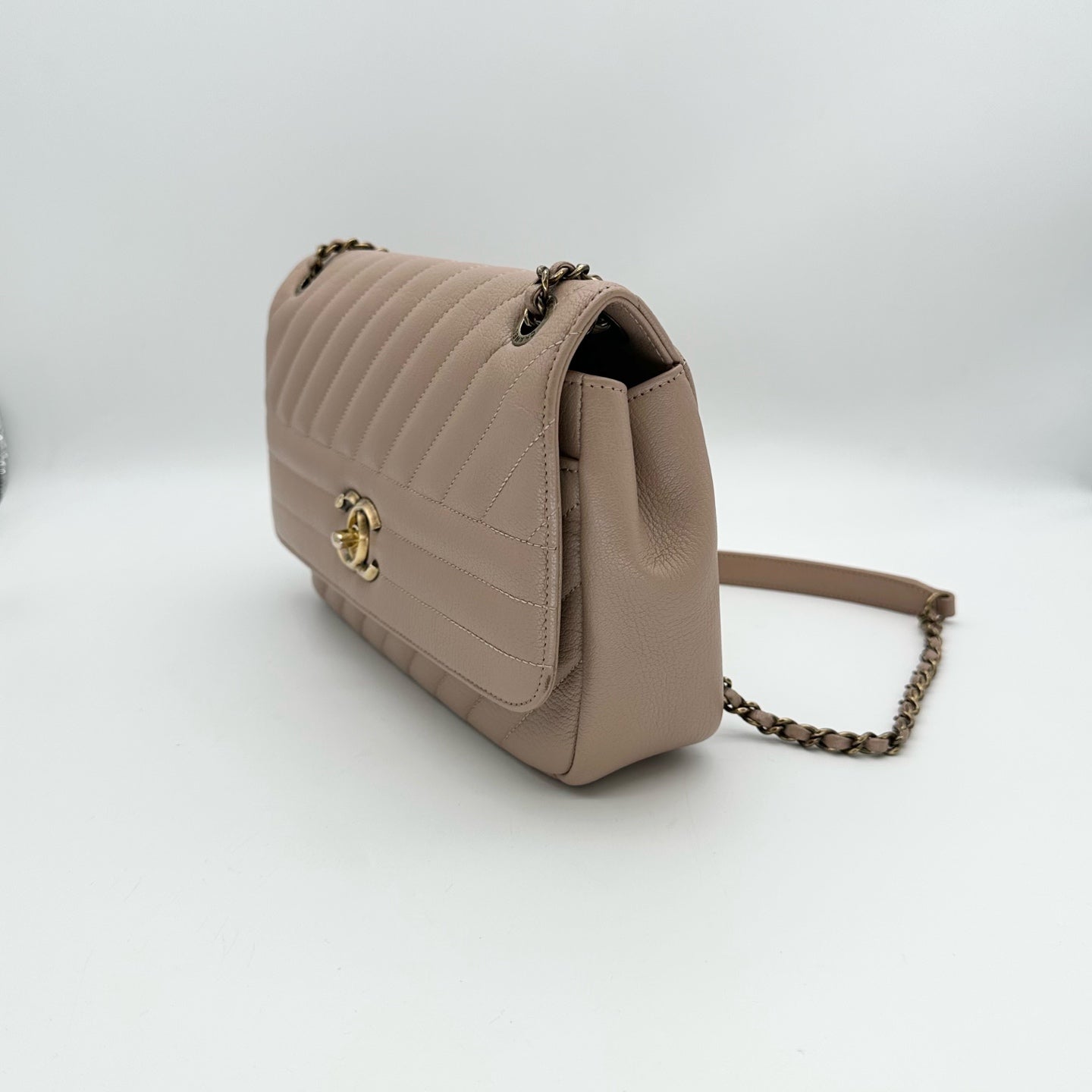 Chanel - CF - Leather - Beige - (mini)