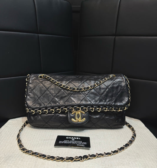 Chanel - CF - Leather - Black - (medium)