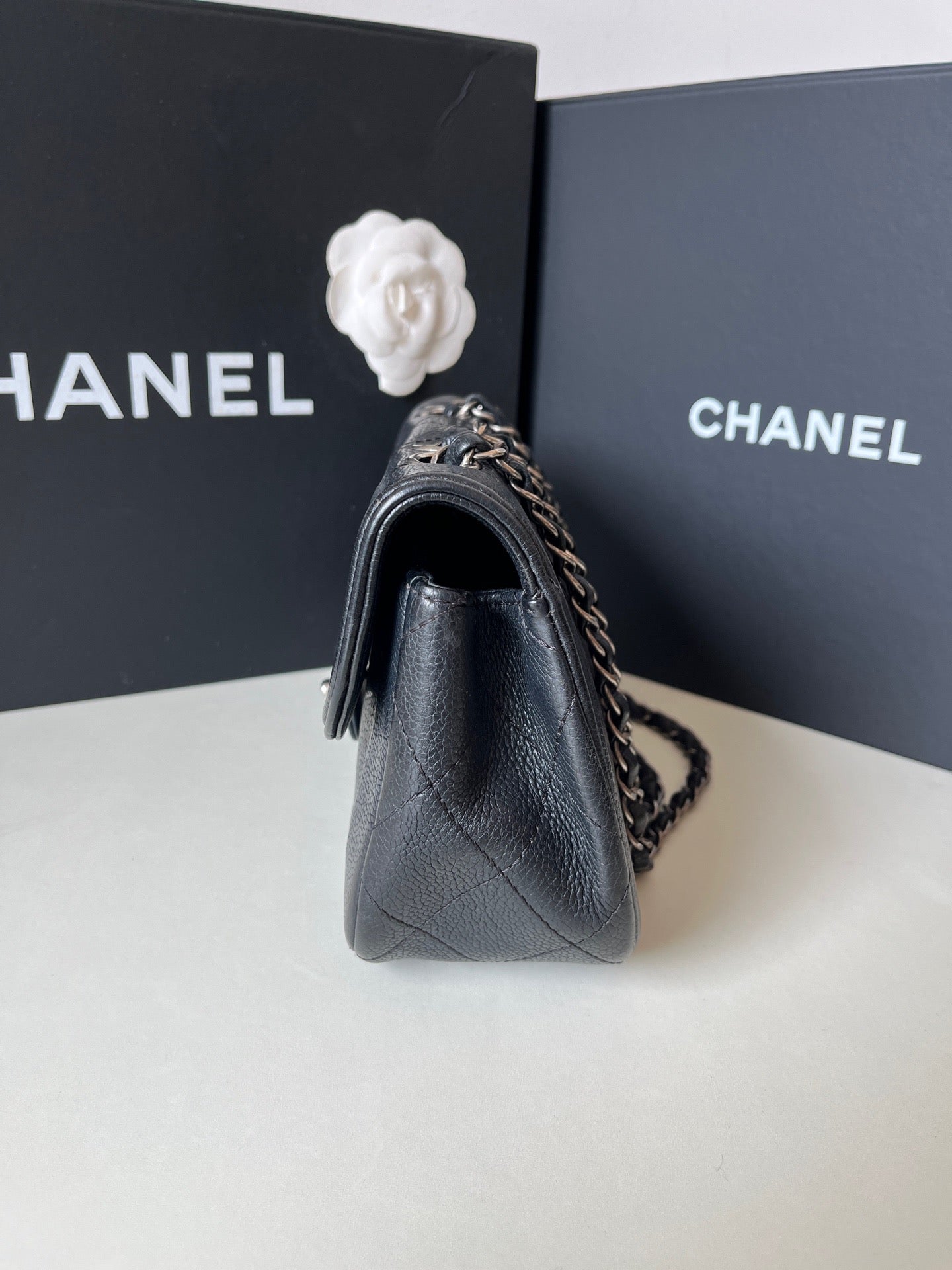Chanel - CF - Leather - Black - (small)