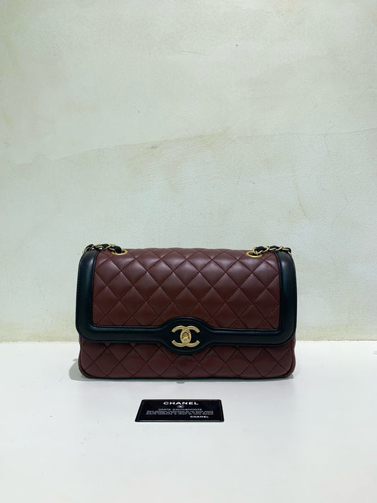 Chanel - CF - Leather - Burgundy - (Other)
