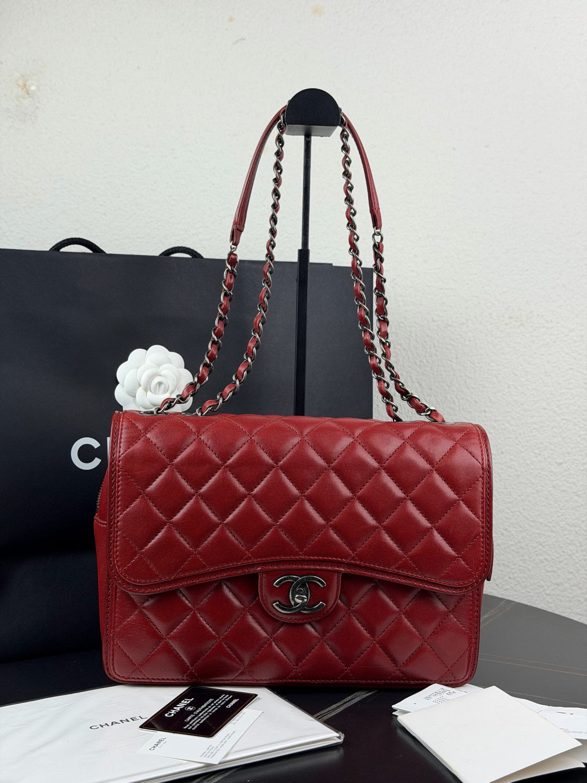 Chanel - CF - Leather - Red - (medium)