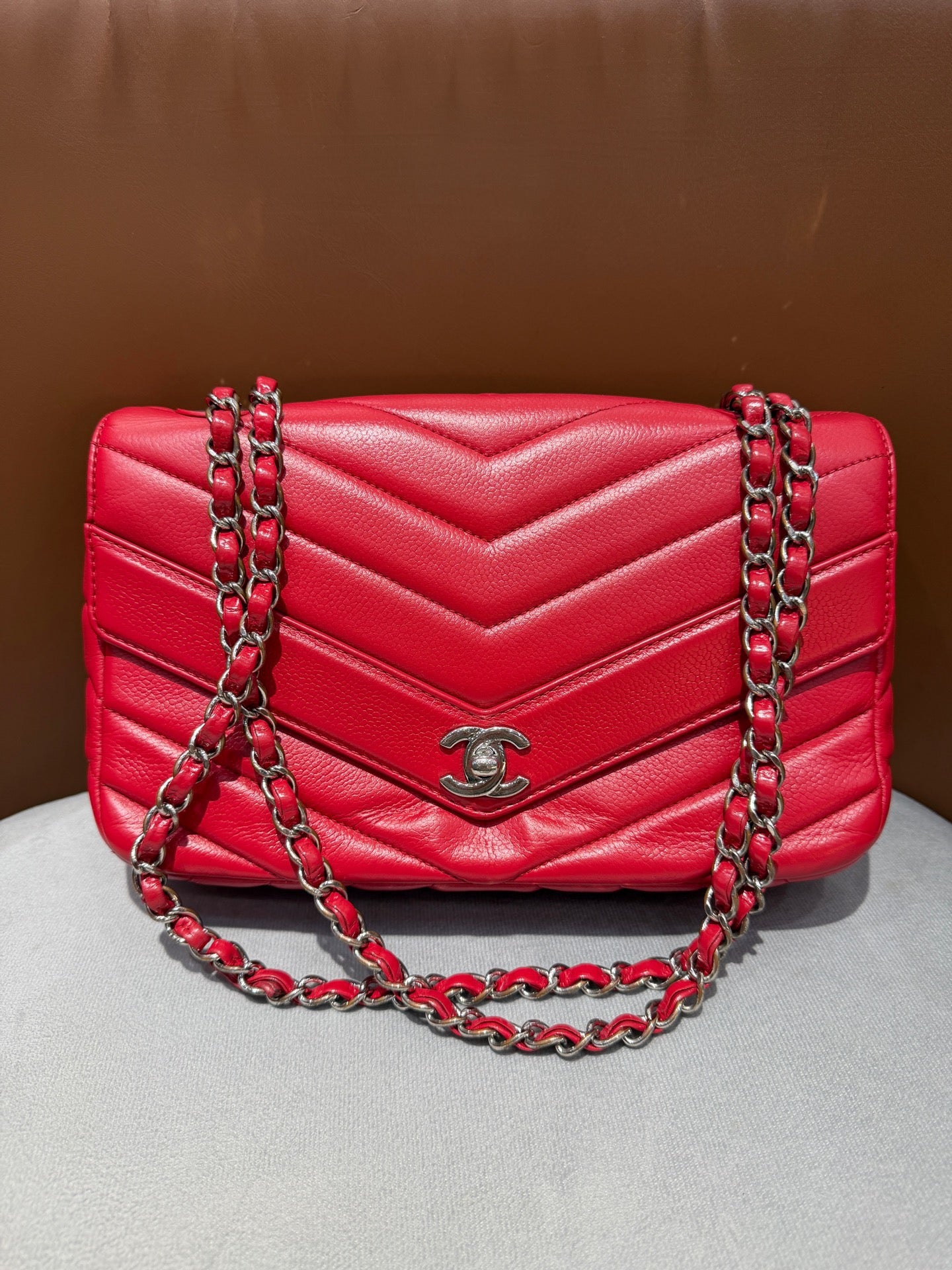 Chanel - CF - Leather - Red - (medium)