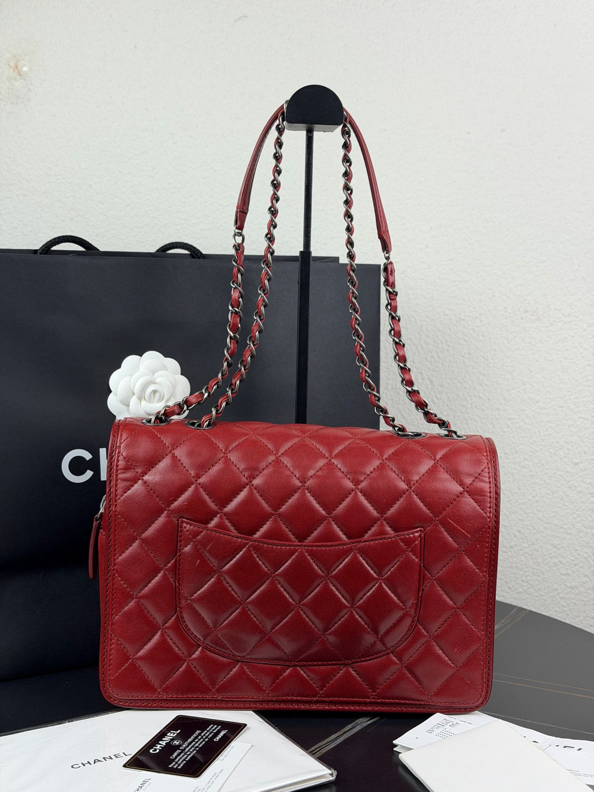 Chanel - CF - Leather - Red - (medium)