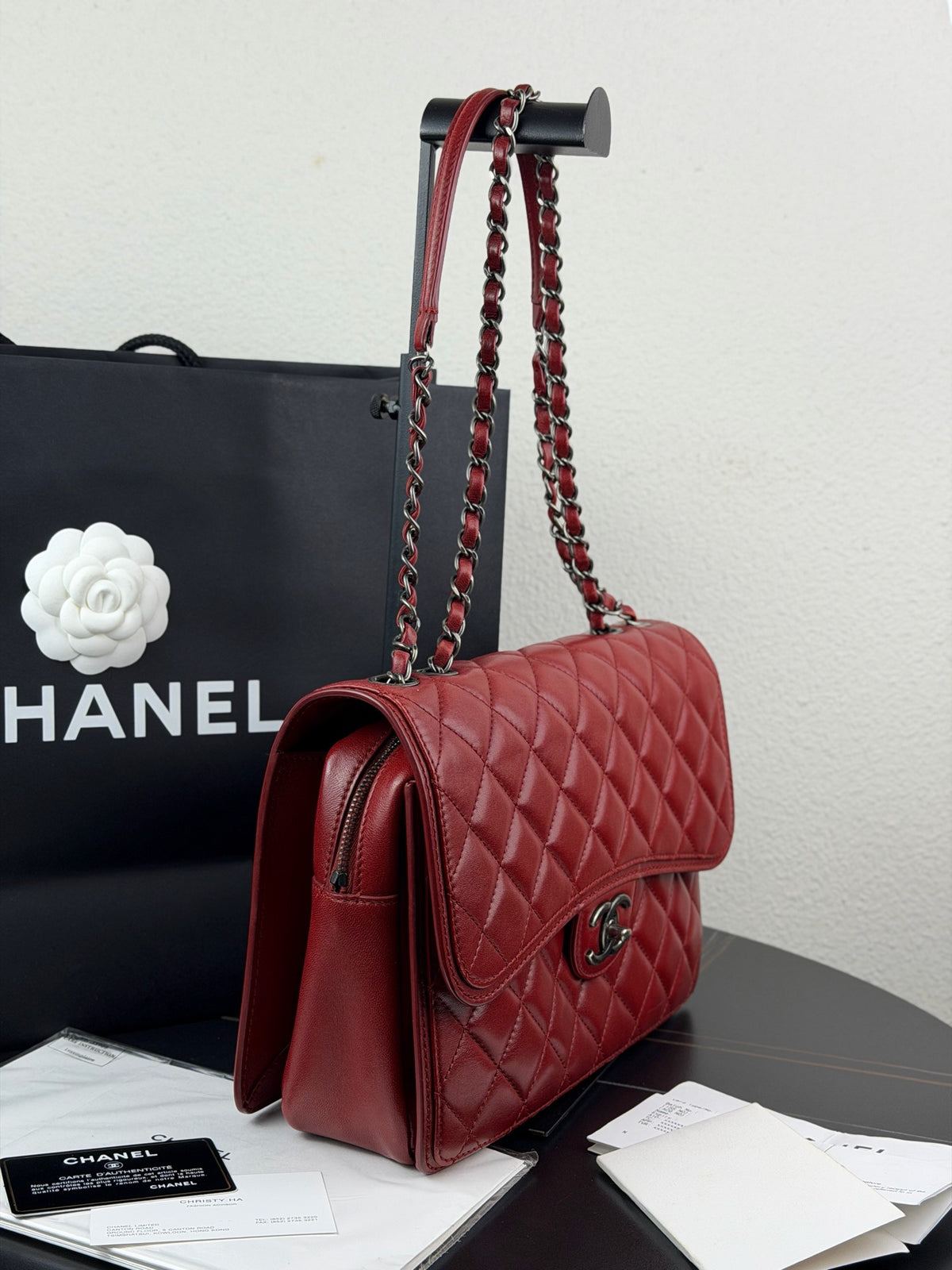 Chanel - CF - Leather - Red - (medium)