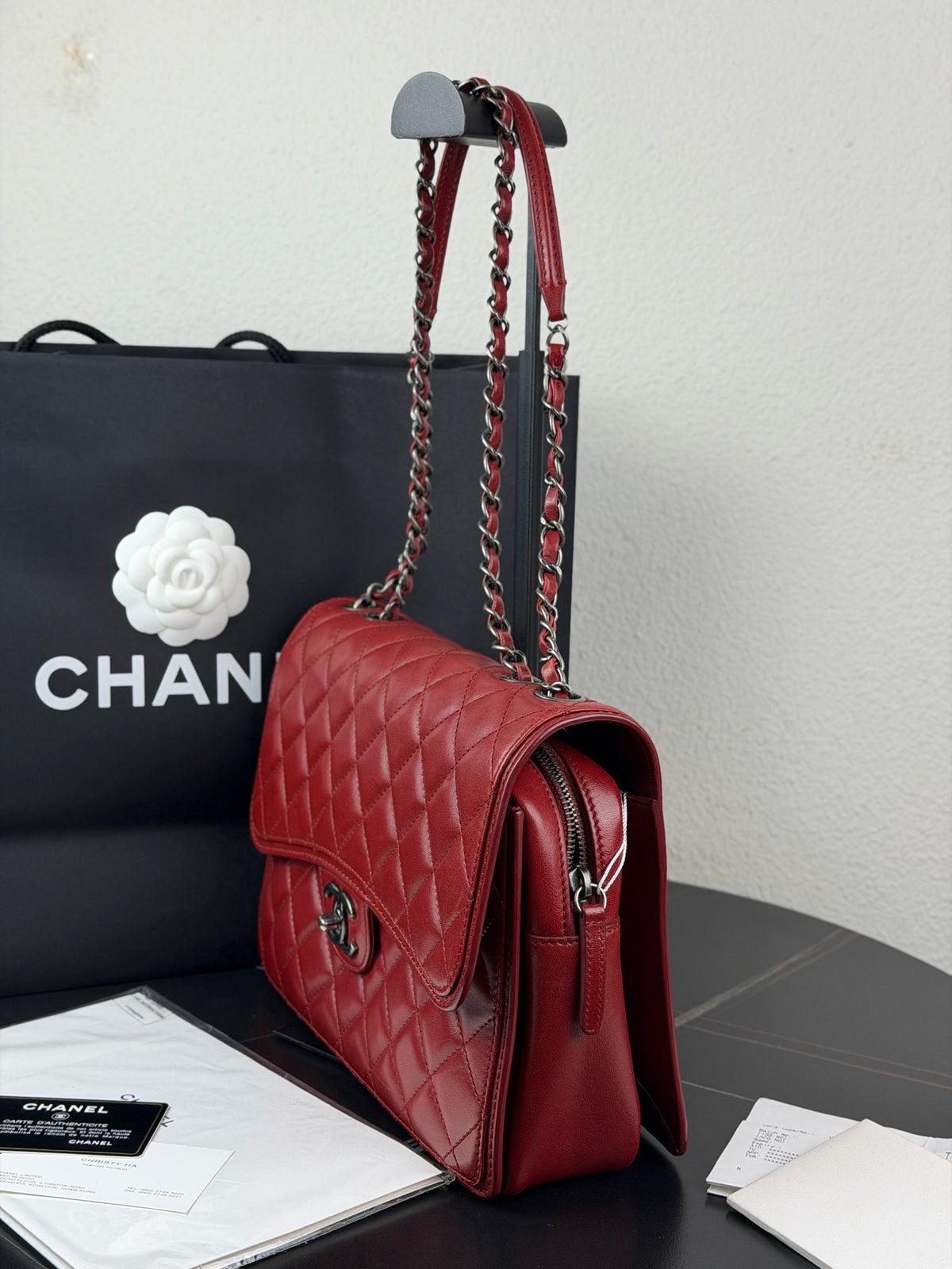 Chanel - CF - Leather - Red - (medium)