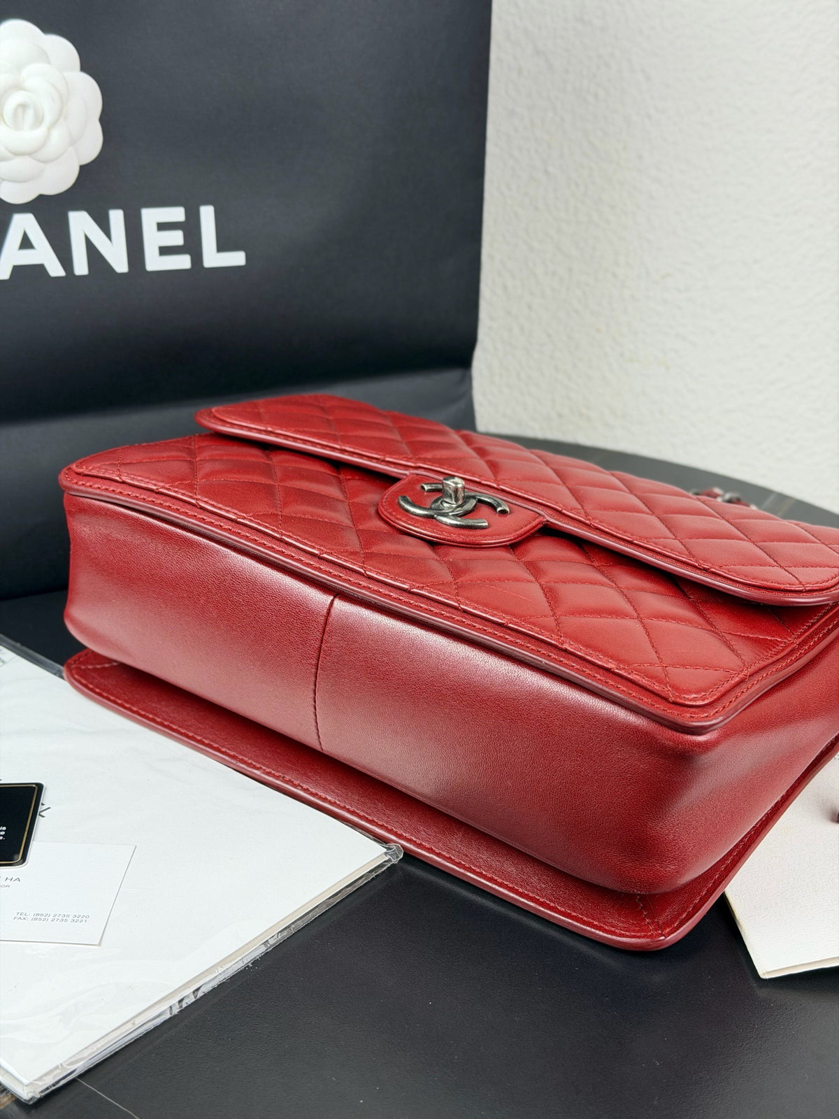 Chanel - CF - Leather - Red - (medium)