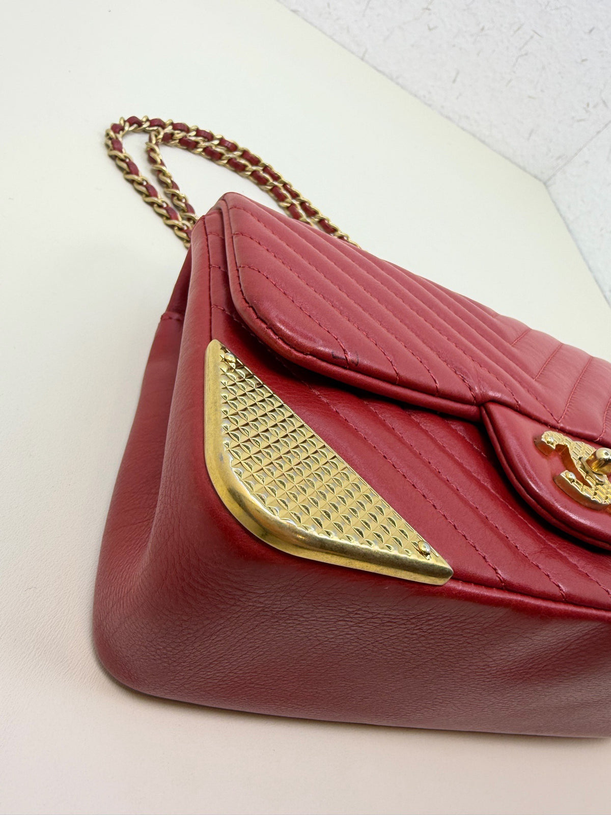 Chanel - CF - Leather - Red - (mini)