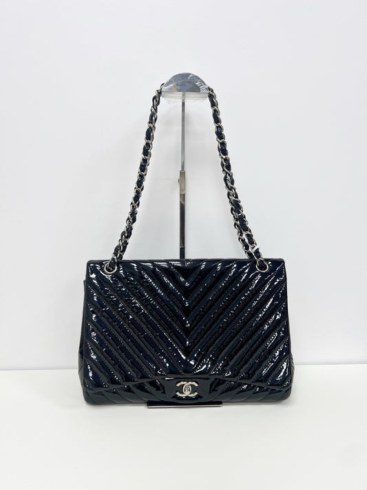 Chanel - CF Maxi - Patent leather - Black - (large)