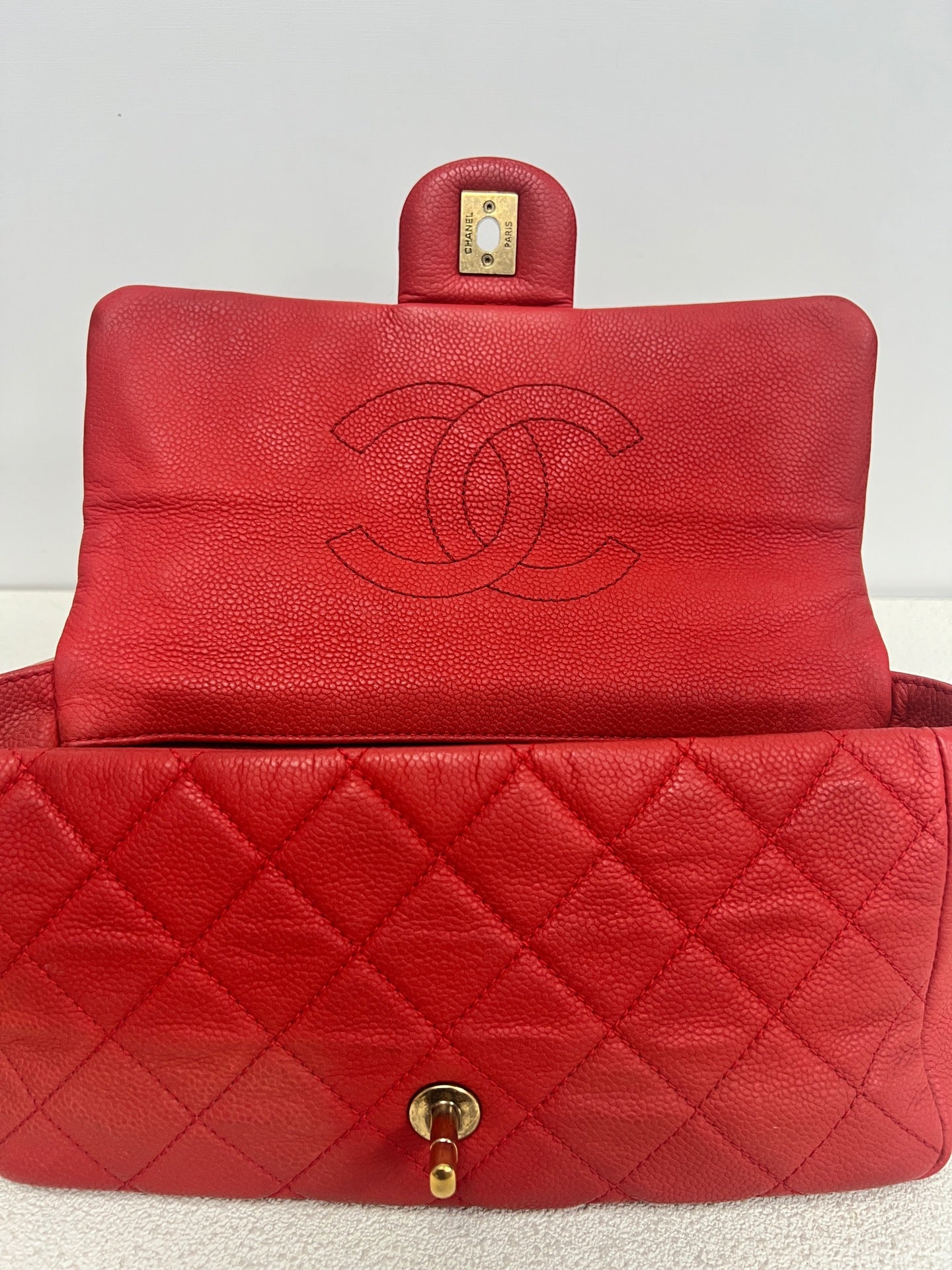 Chanel - CF Medium - Leather - Red - (medium)