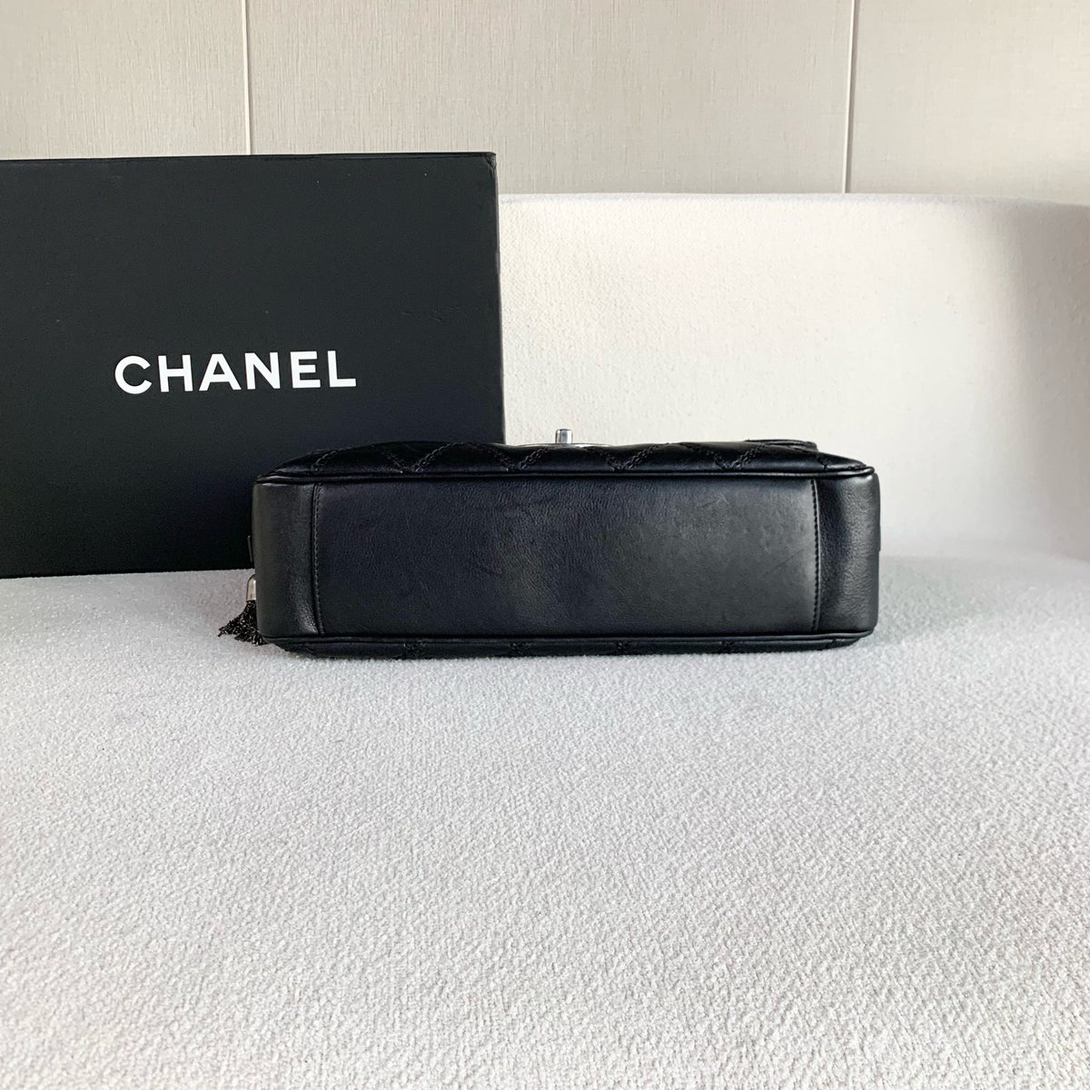 Chanel - CF Series Edinburgh Flap Bag - Leather - Black - (medium)