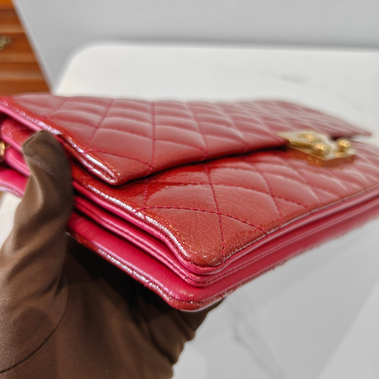 Chanel - CF Wallet on Chain - Patent leather - Red - (Other)