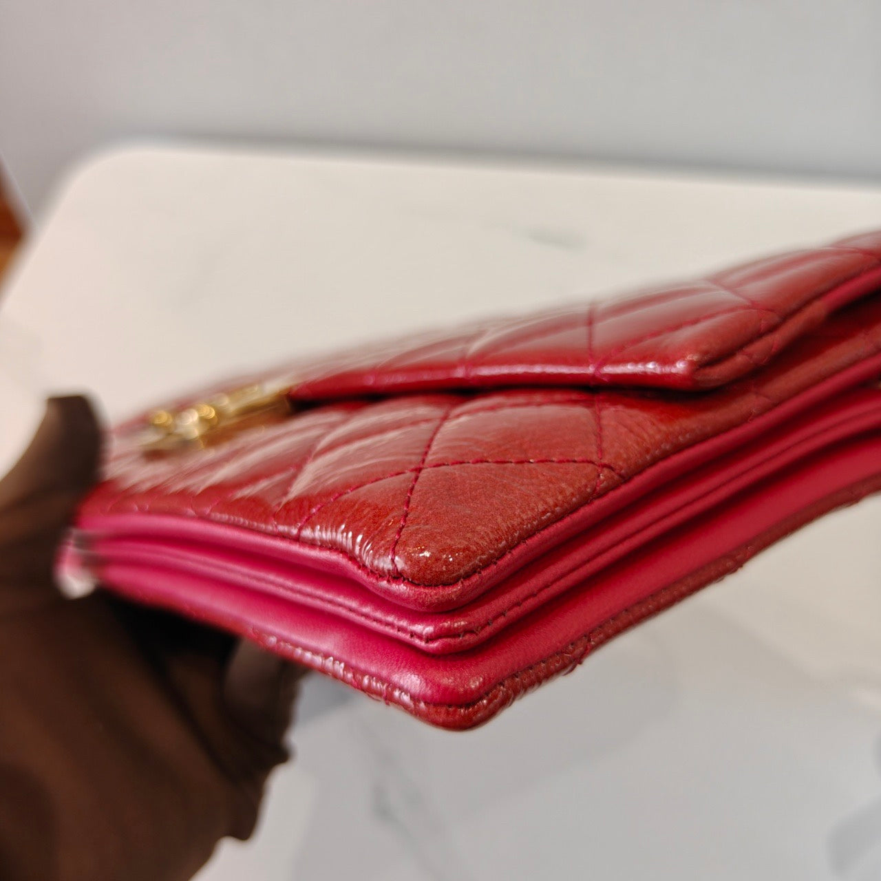 Chanel - CF Wallet on Chain - Patent leather - Red - (Other)