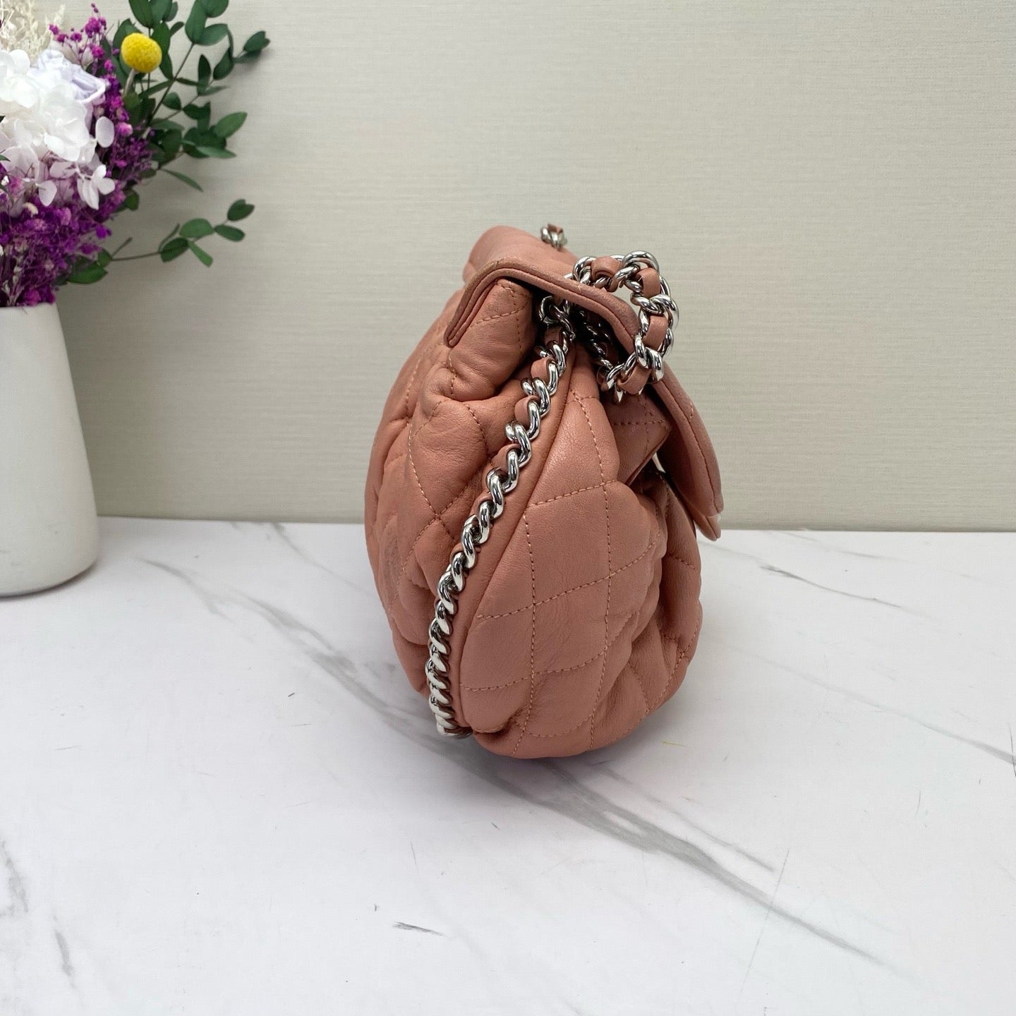 Chanel - Chain Around Pumpkin Bag - Lambskin leather - Pink - (medium)