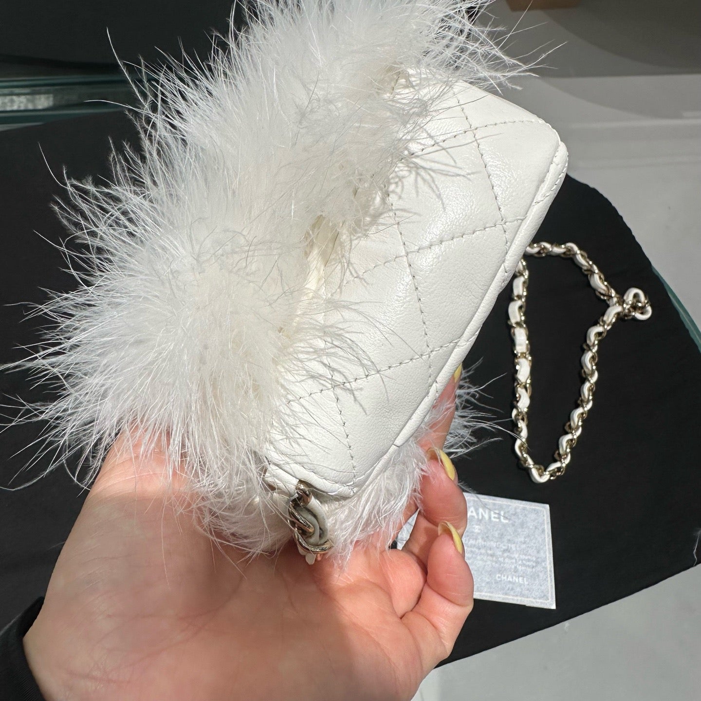 Chanel - Chanel 19 Bag - Exotic leathers - Ostrich - White - (mini)