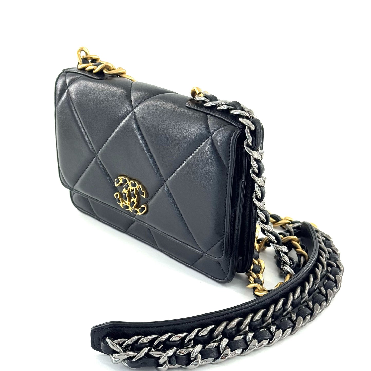 Chanel - Chanel 19 Wallet on Chain (WOC) 22P - Lambskin leather - Black - (mini)