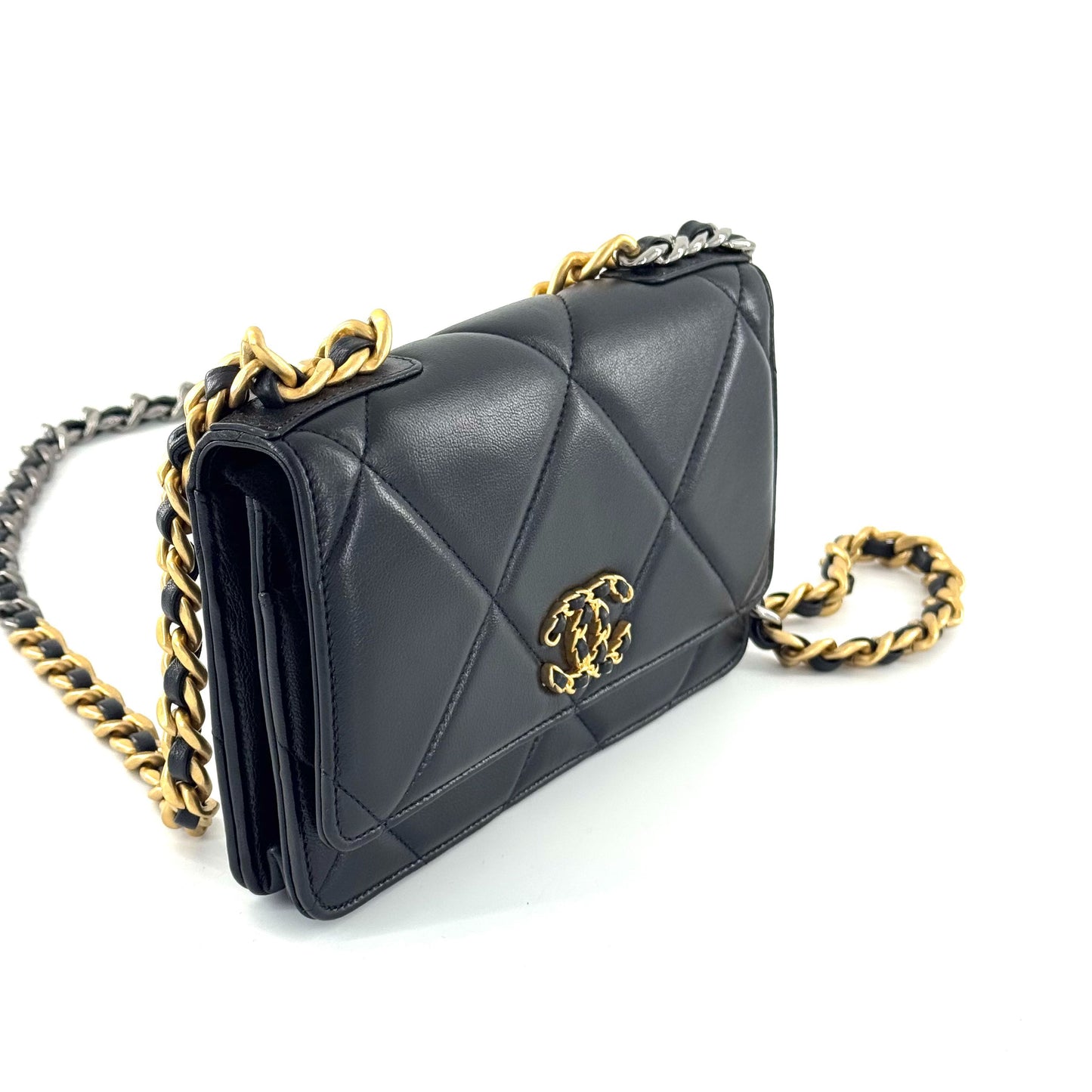 Chanel - Chanel 19 Wallet on Chain (WOC) 22P - Lambskin leather - Black - (mini)