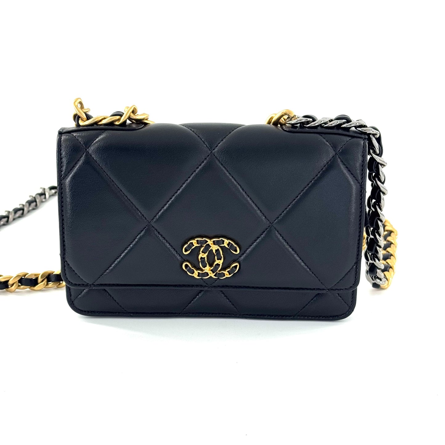 Chanel - Chanel 19 Wallet on Chain (WOC) 22P - Lambskin leather - Black - (mini)