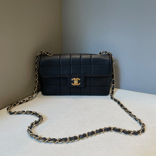 Chanel - Chocolate Bar - Leather - Black - (small)