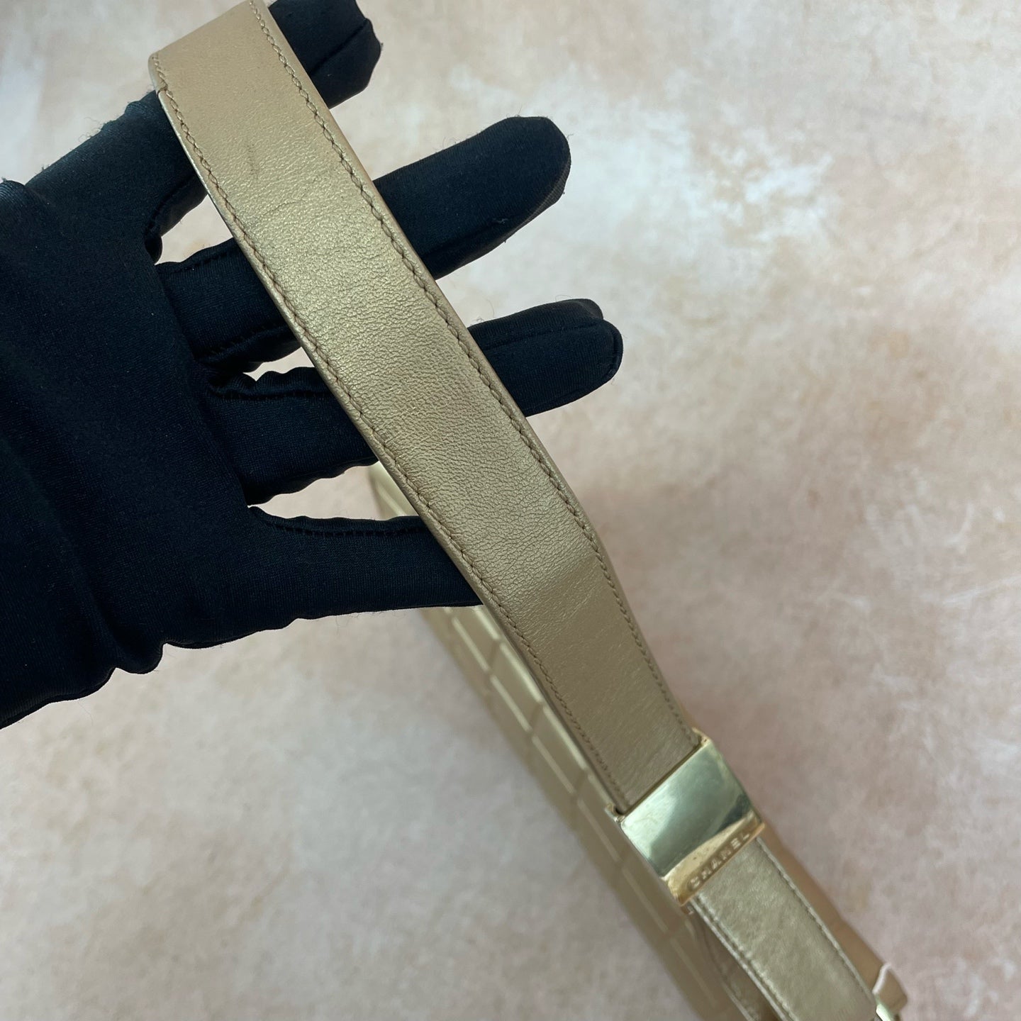 Chanel - Chocolate Bar - Leather - Gold - (small)