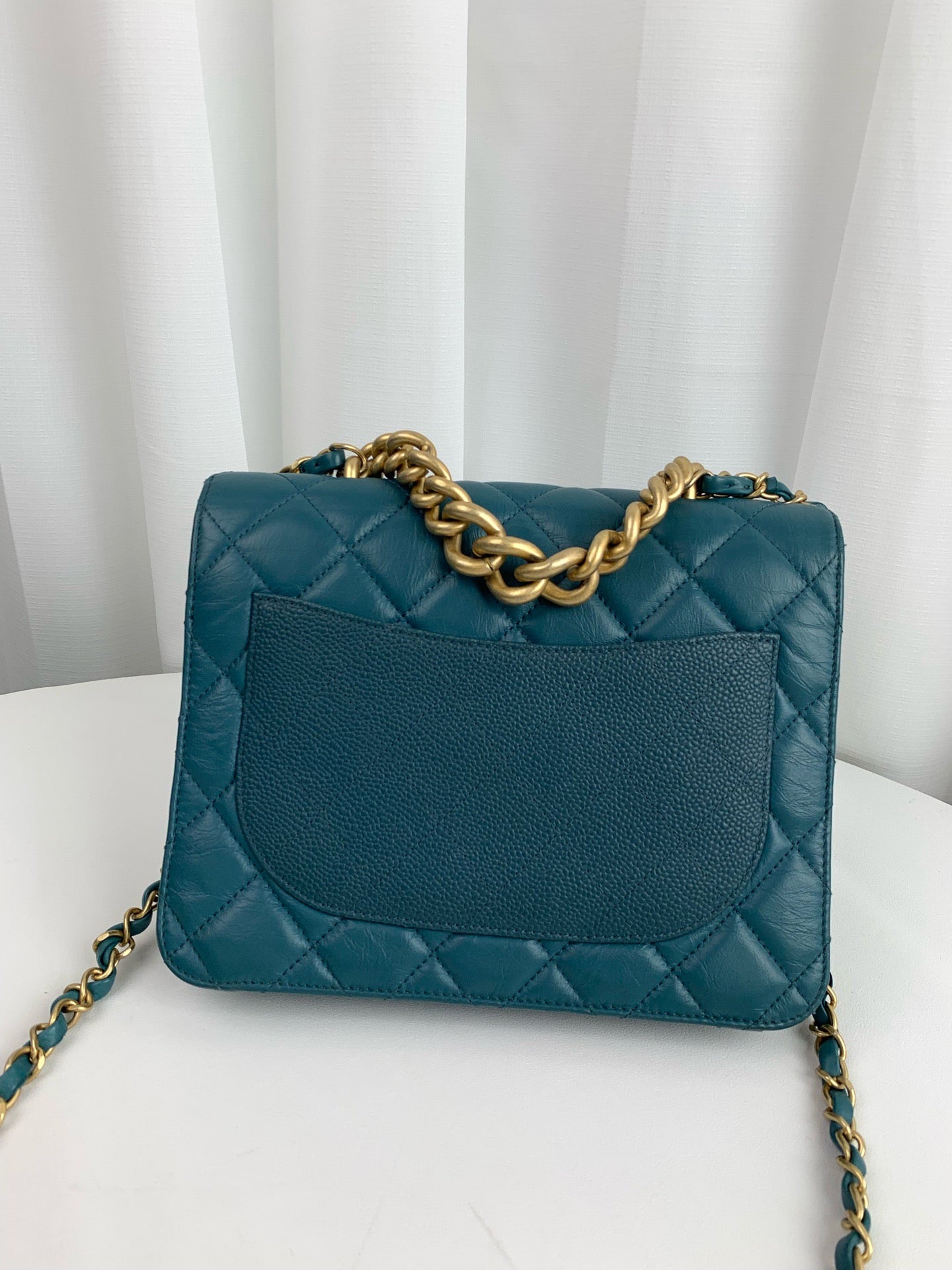Chanel - Classic Accordion - Leather - Green - (medium)