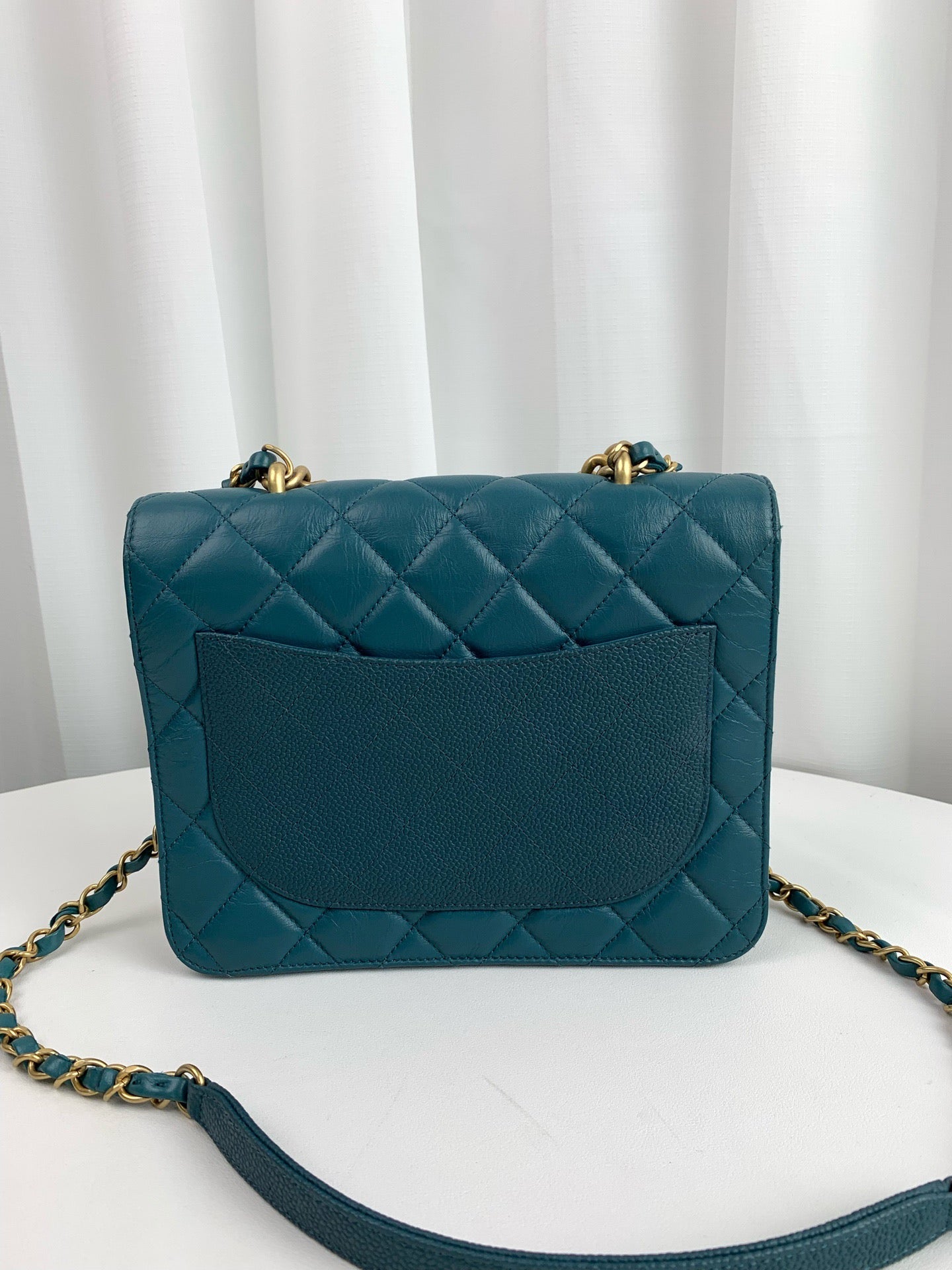 Chanel - Classic Accordion - Leather - Green - (medium)