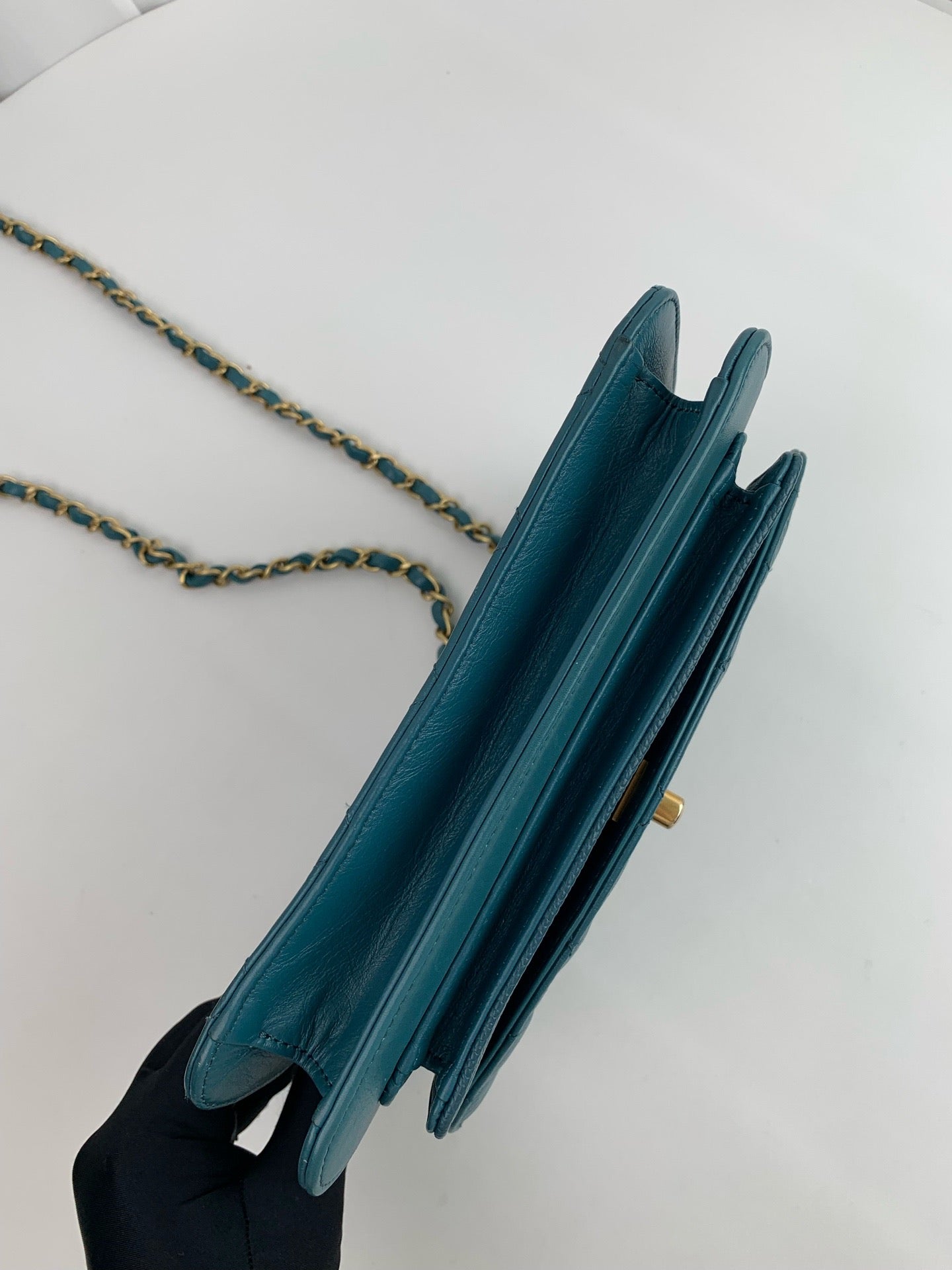 Chanel - Classic Accordion - Leather - Green - (medium)