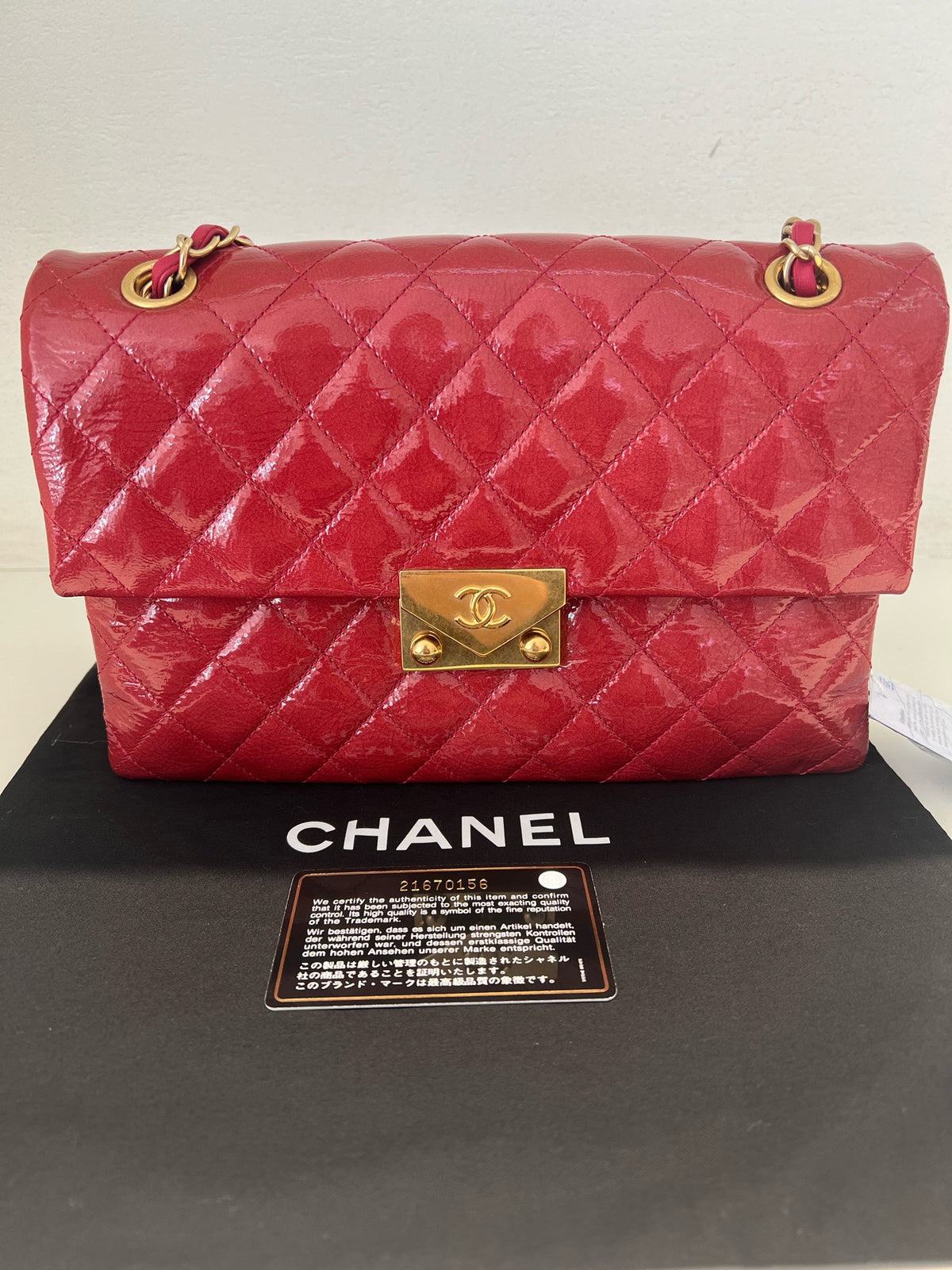 Chanel - Classic Flap Accordion - Patent leather - Red - (medium)