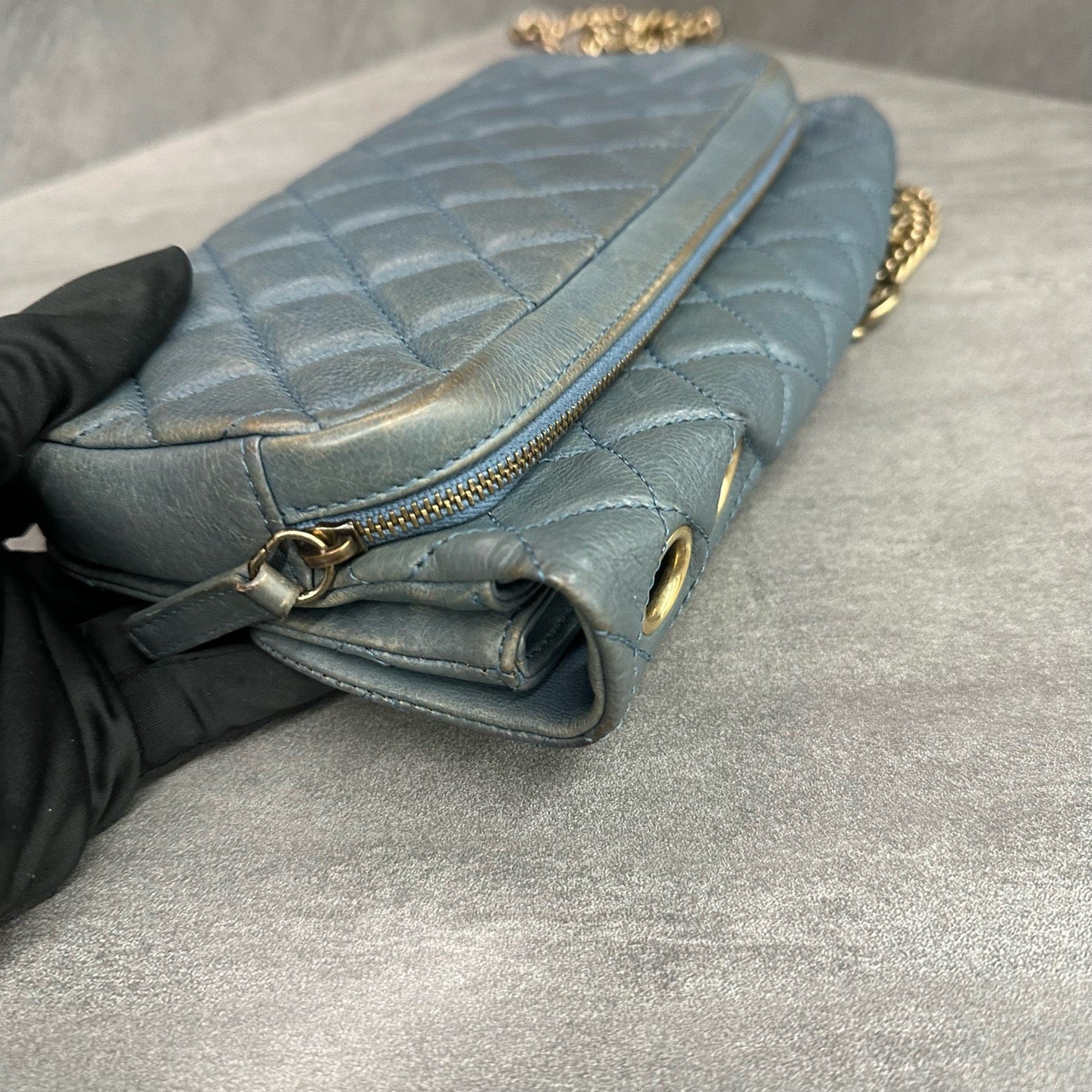 Chanel - Classic Flap Baguette - Leather - Blue - (medium)
