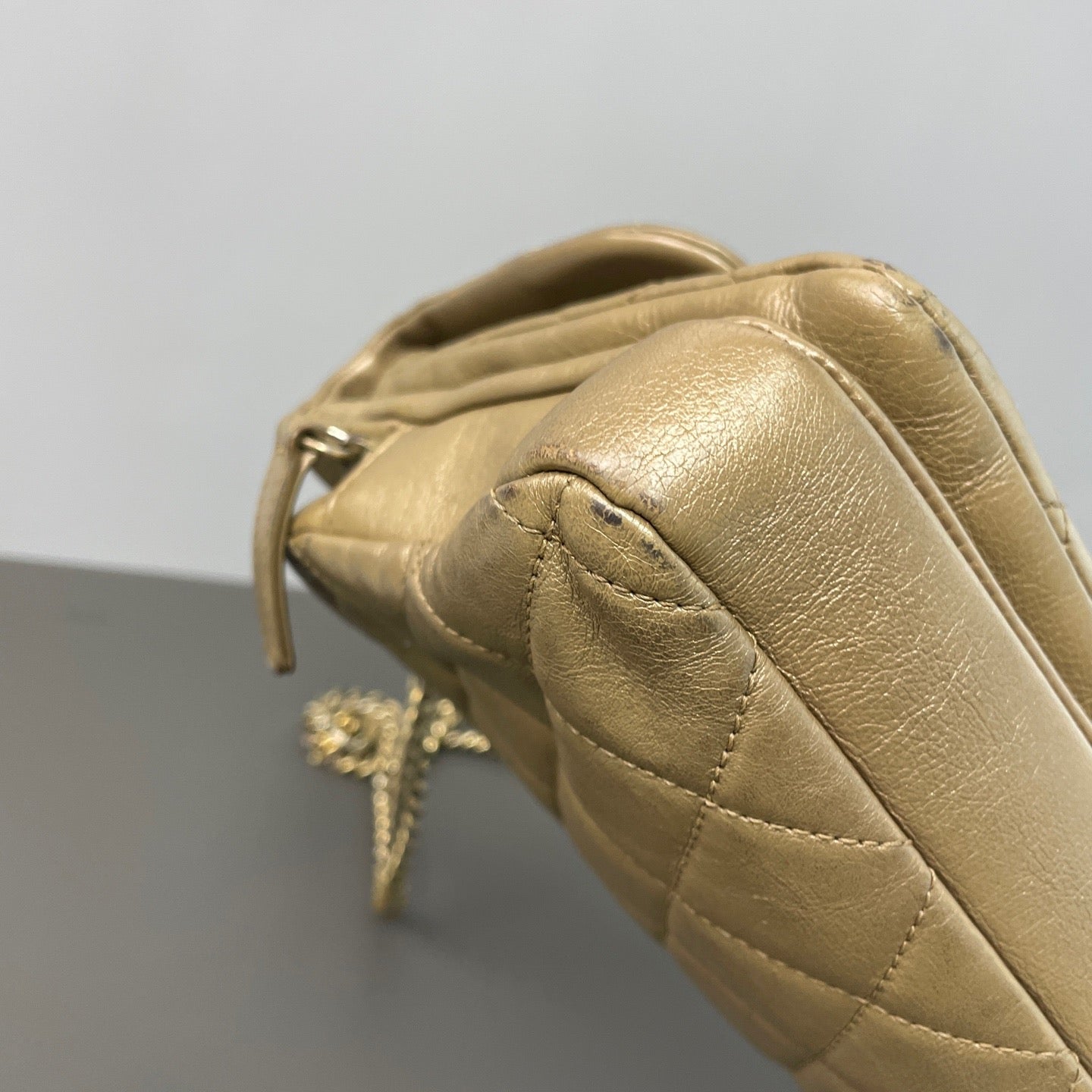 Chanel - Classic Flap - Calfskin - Gold - (large)