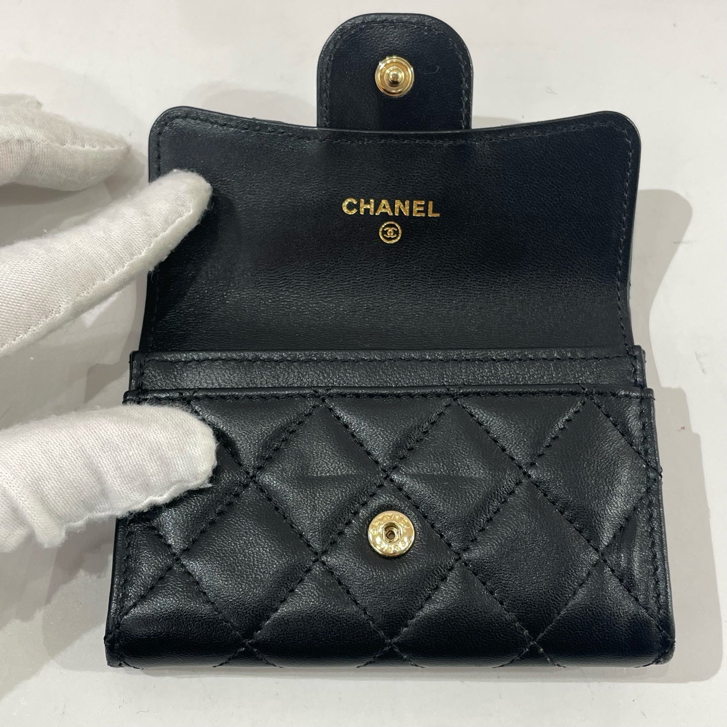 Chanel - Classic Flap Card Holder - Lambskin leather - Black - (mini)