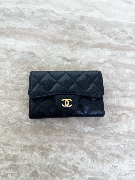 Chanel - Classic Flap Card Holder - Leather - Black - (small)